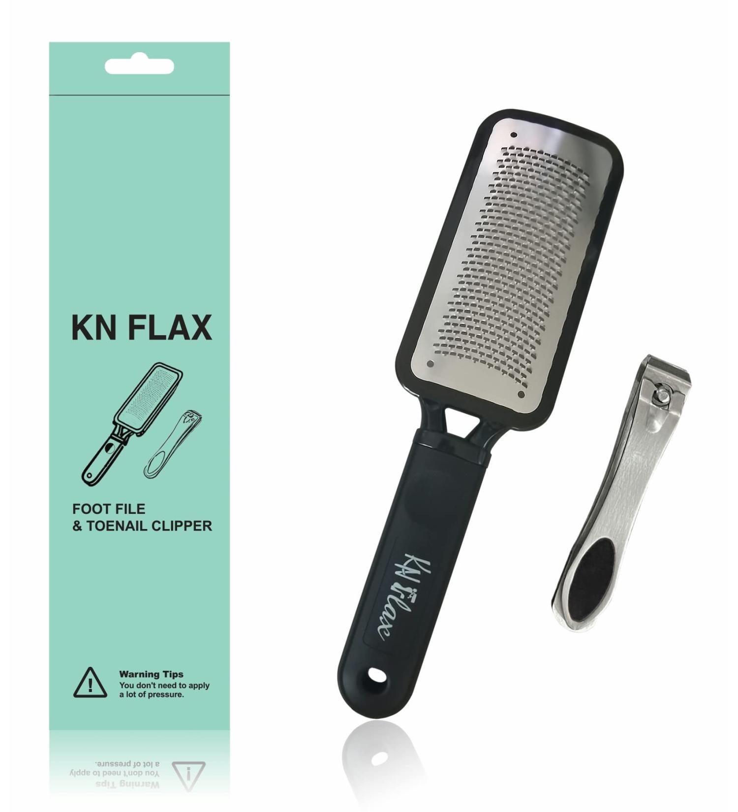  Colossal Pedicure Rasp Foot File + Toenail Clipper KN FLAX Premium Foot care Pedicure Surgical grade Stainless steel file with Thick Nails Large Fingernail Toe Nail Clippers - Buy Online on GoSupps.com