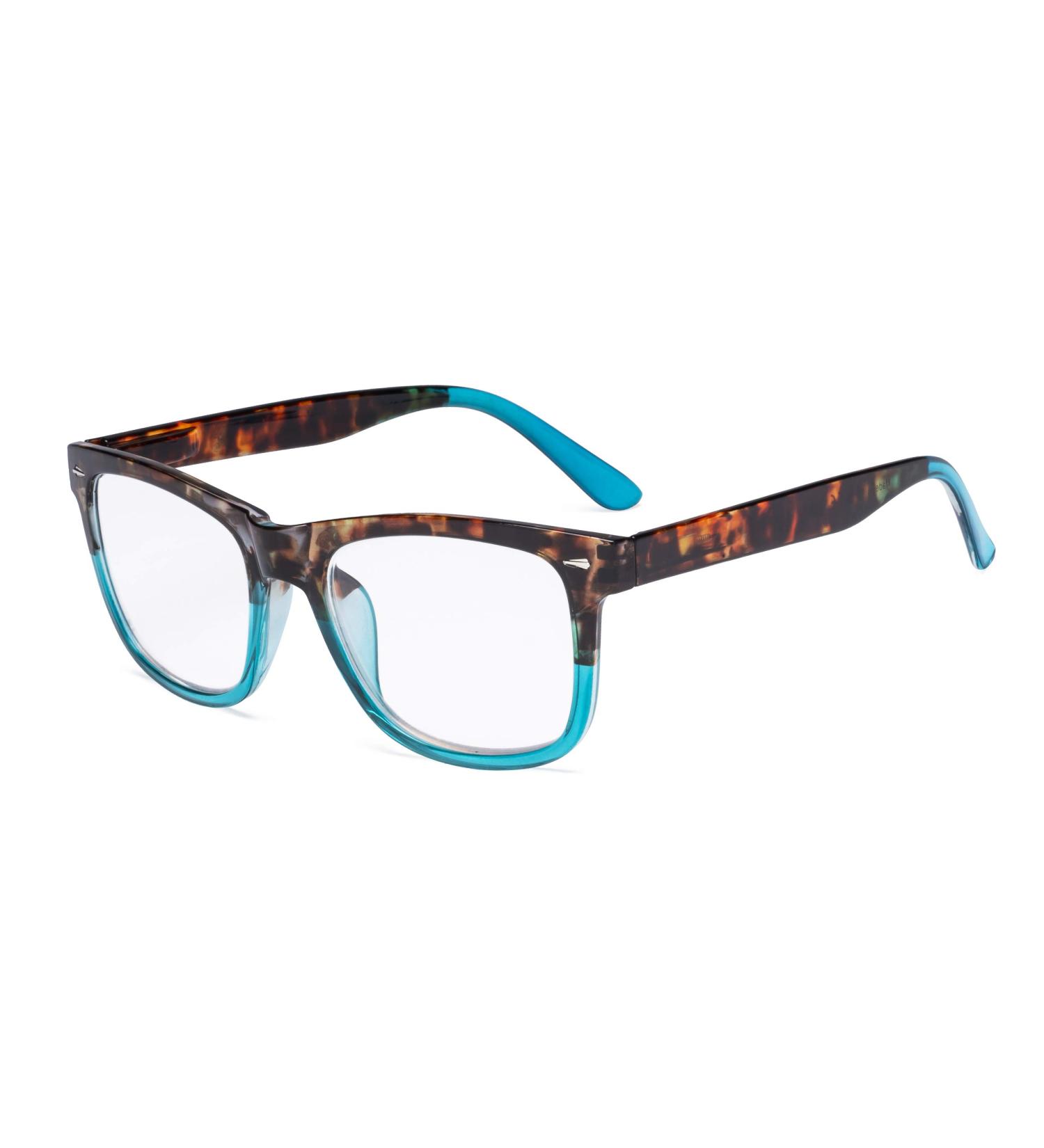 Eyekepper Women's Tortoise Blue Square Reading Glasses +1.50 | Spring-Hinged Large Lenses - Buy Online on GoSupps.com