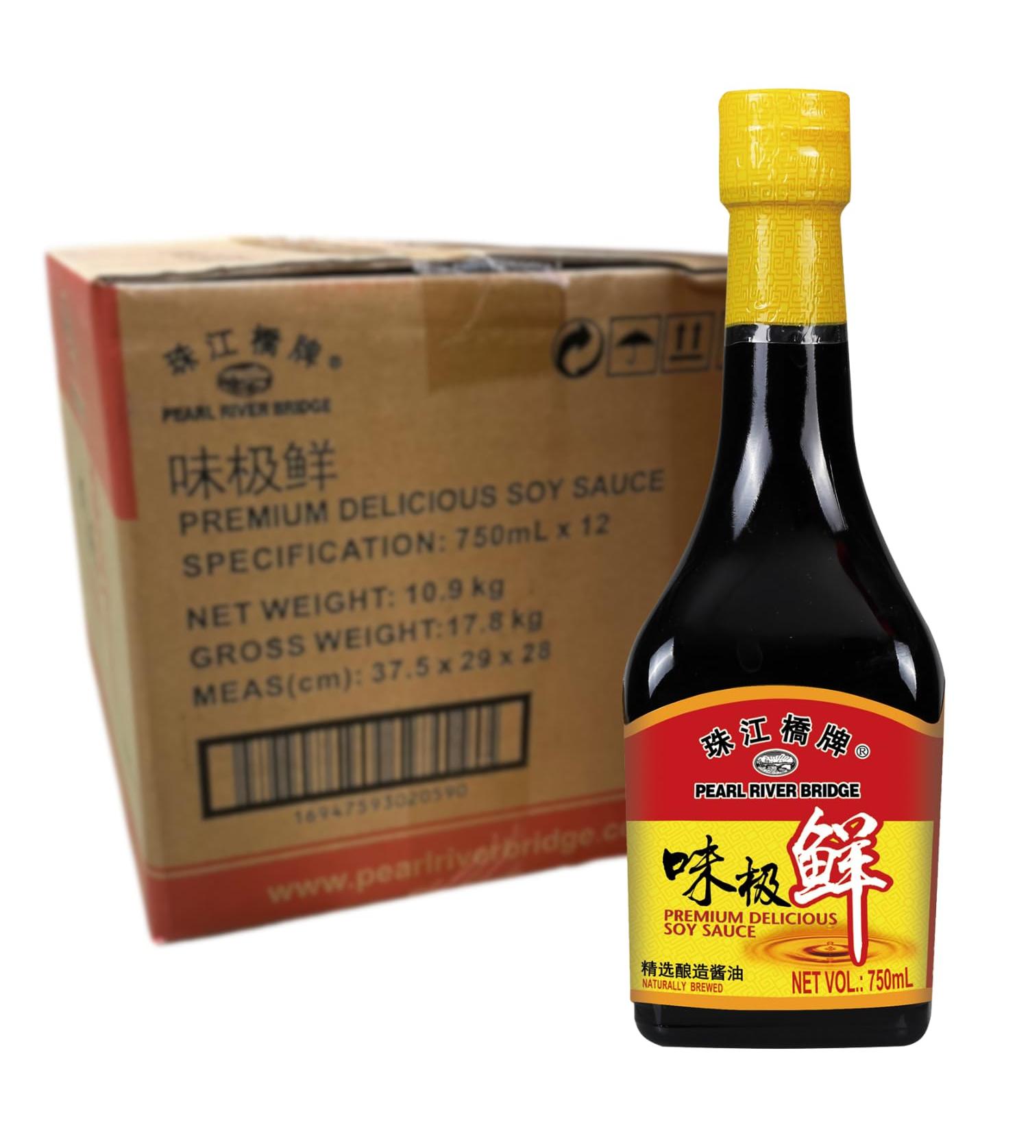 PEARL RIVER BRIDGE Soy Sauce Wei Ji Xin - 12 Pack (750 ML) | Authentic Asian Flavor for International Shipping - Buy Online on GoSupps.com