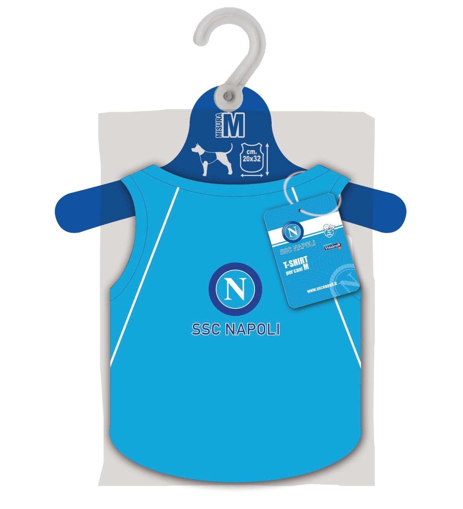 SSC NAPOLI Unisex Adult T-Shirt for Dogs Official Product SSCN Logo Blue Size M M