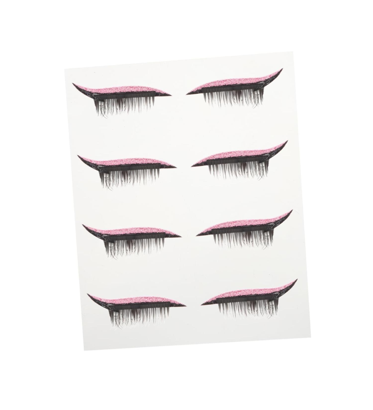 DOITOOL 4 Pairs False Eyelashes Eye Makeup Sticker Stickers Pink Duct Tape Waterproof Eyeliner Decal Blush 4x1.5cm Pink - Buy Online on GoSupps.com