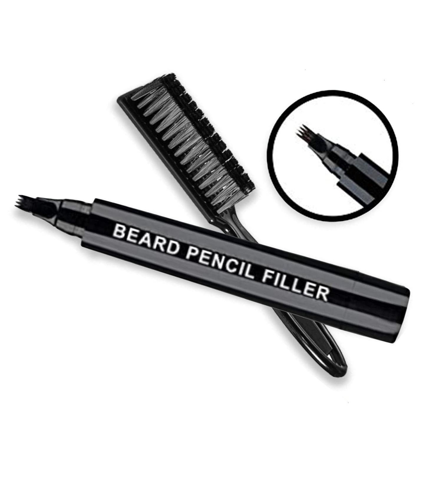 HWU Beard Pencil Filler for Men - Long Lasting Natural Finish Beard & Moustache Dye Kit in Black - Buy Online on GoSupps.com