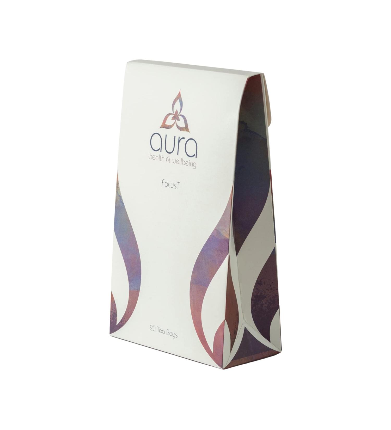  aura FocusT | Aura Herbal Tea | Caffeine-Free Mental Alertness | Focus and Concentration: 20 Tea Bags | Functional Herbal Tea | 100% Natural Ingredients | Vegan and Cruelty-Free | Wellness Tea - Buy Online on GoSupps.com