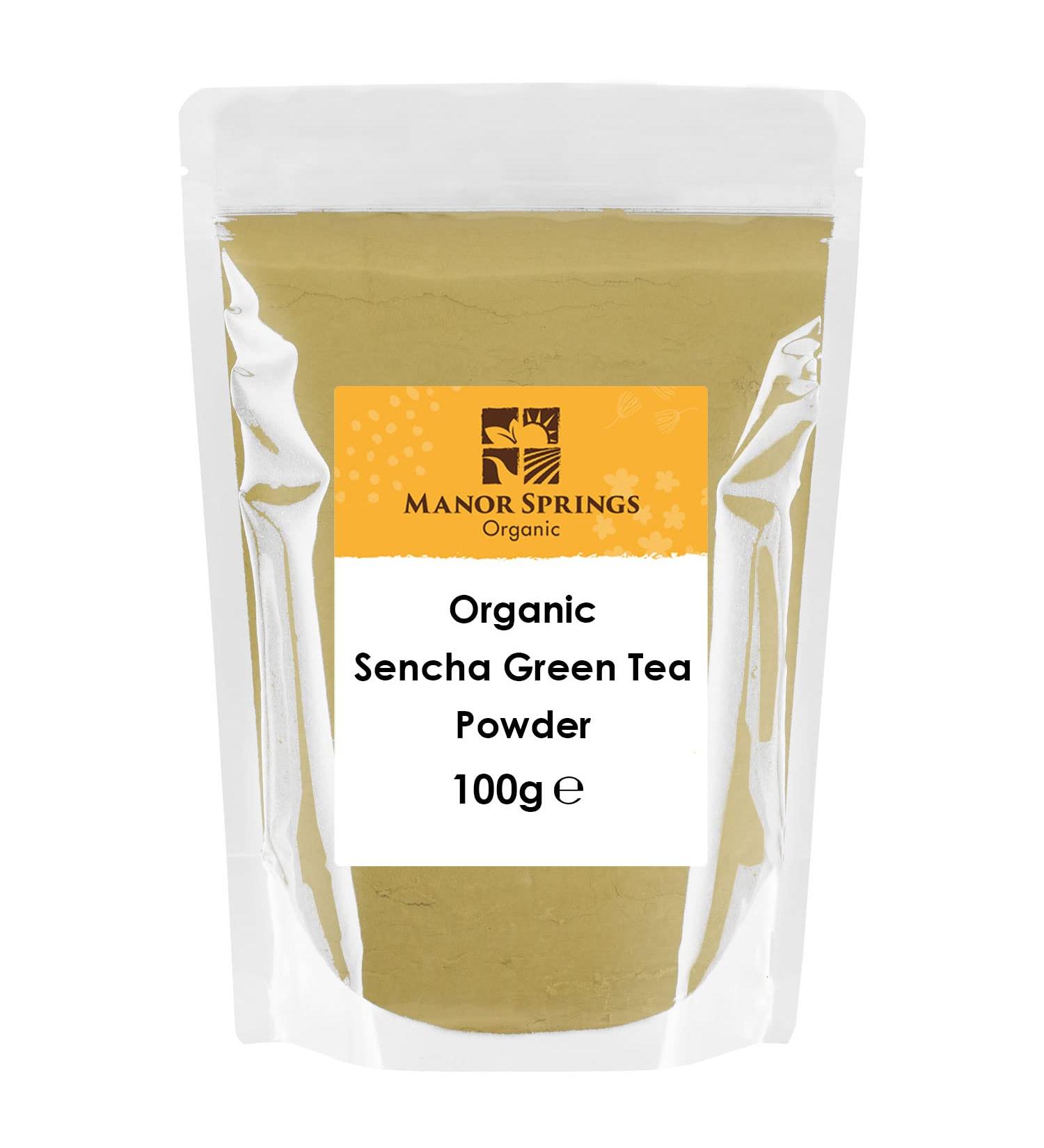 Organic Sencha Green Tea Powder 100g by Manor Springs Organic - Buy Online on GoSupps.com