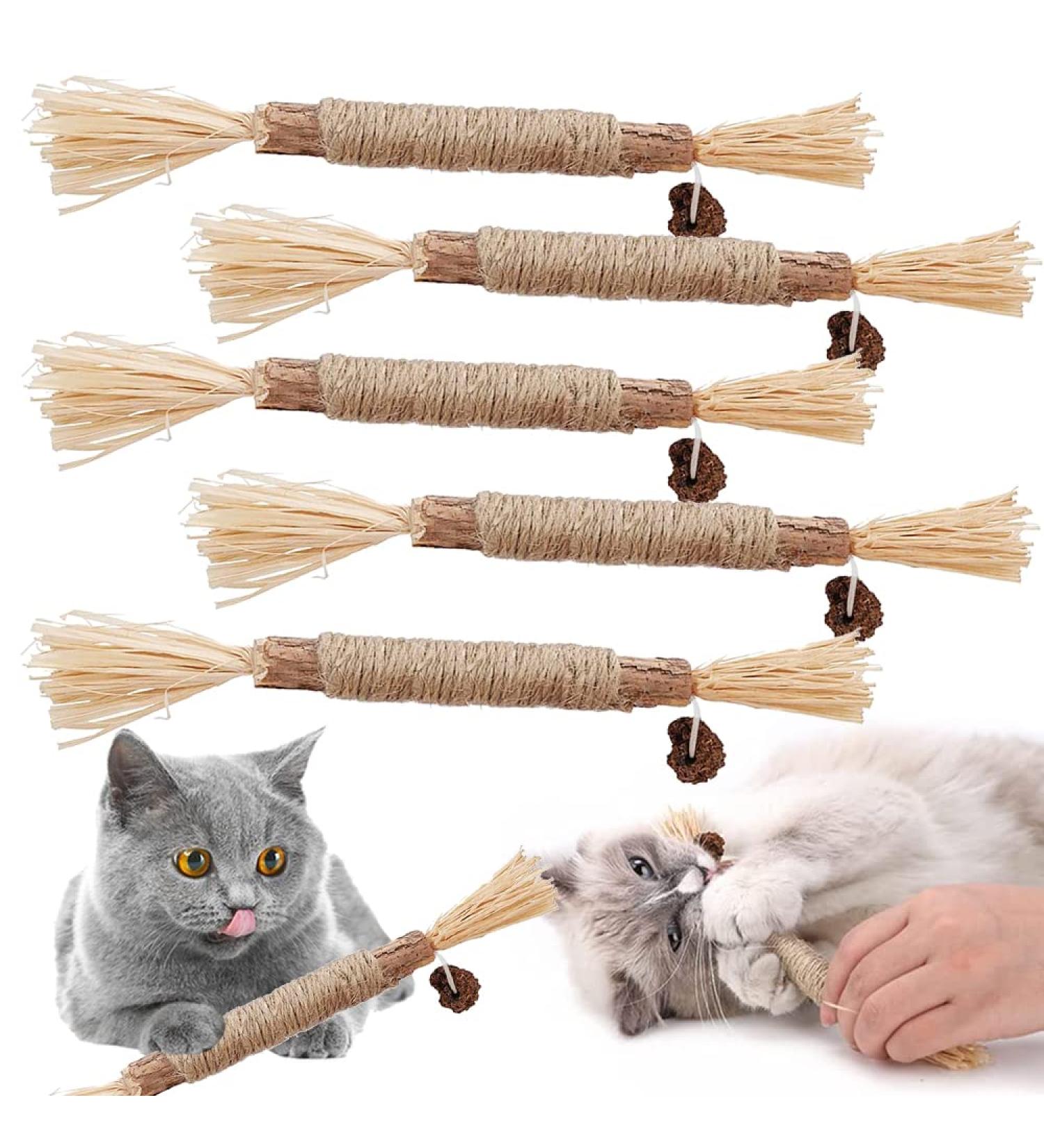 Tuibeidamai Matatabi Cat Sticks - 5-Piece Set for Tooth Cleaning & Chewing | Cat Mint Toys for Healthy Teeth & Fun Play - Buy Online on GoSupps.com