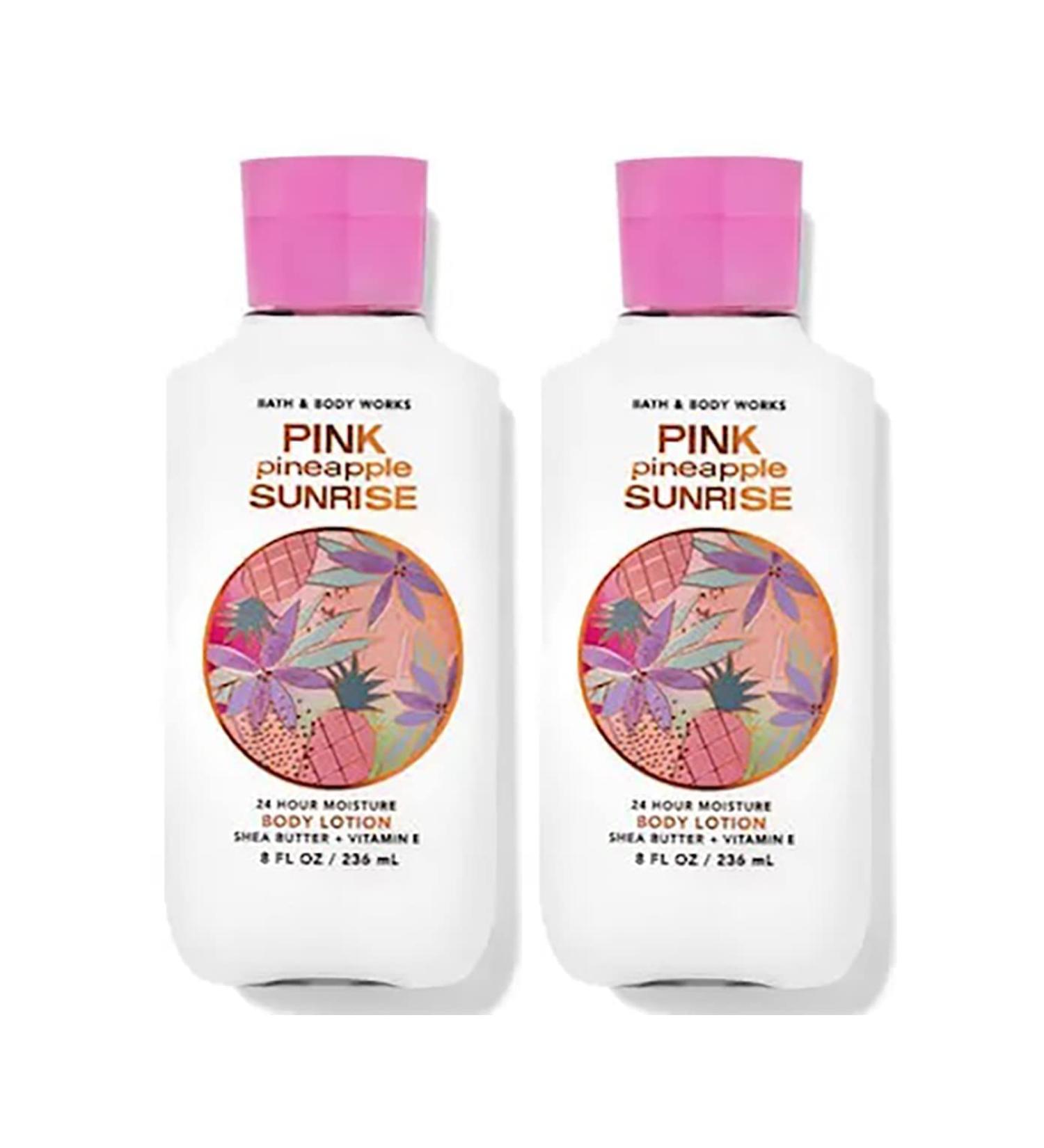 Bath and Body Works Super Smooth Body Lotion Sets Gift For Women 8 Oz -2 Pack (Pink Pineapple Sunrise) Pink Pineapple Sunrise 8 Fl Oz (Pack of 2)