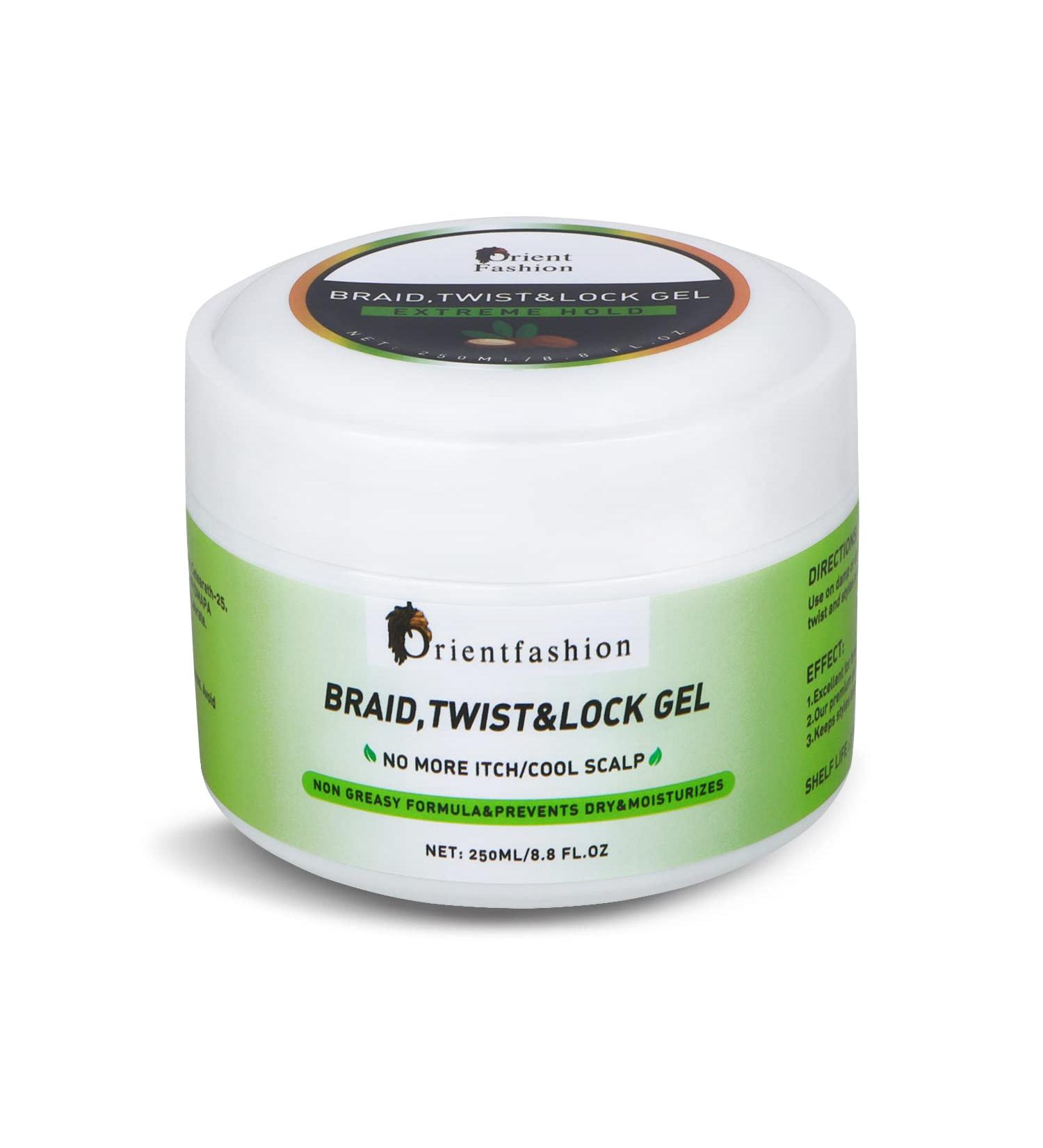 Orientfashion Locks Braid Gel - Extreme Hold for Braids, Locks, Twists, Cornrows | Smooths, Tames Frizz | No Flaking, Long Lasting Shine | Peach 8.8oz - Buy Online on GoSupps.com