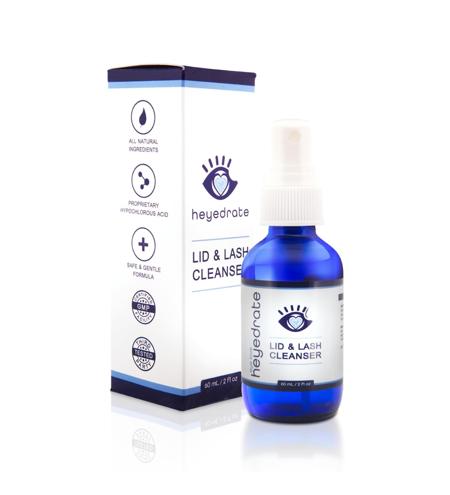 Lid and Lash Cleanser 2oz Glass Bottle Pure Hypochlorous Acid Spray for Soothing Dry Eye Irritation Daily Eyelid & Lash Cleanser 2 fl oz (Pack of 1) - Buy Online on GoSupps.com