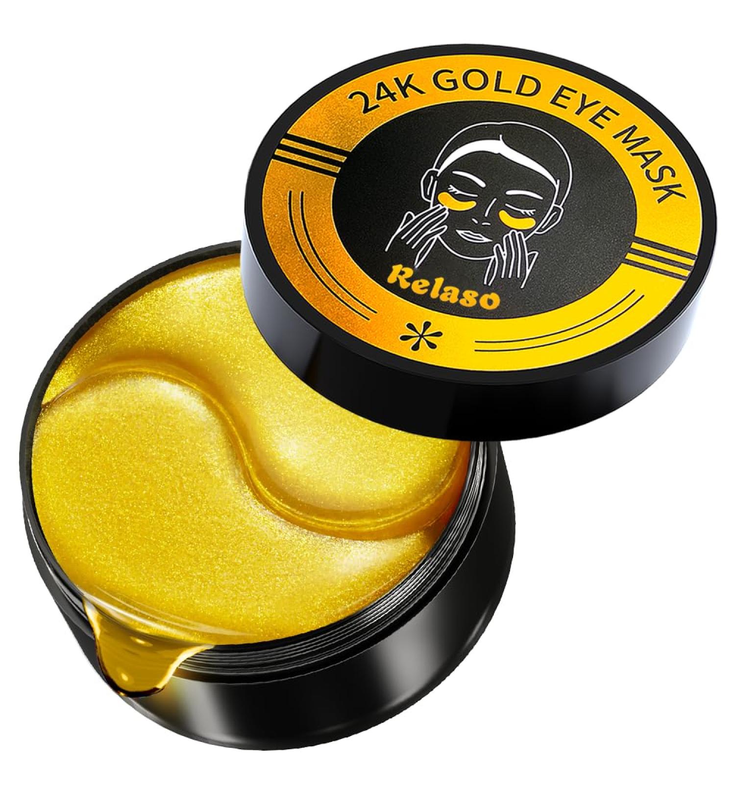 Golden Glow Under Eye Patches - 60 Pcs Rejuvenating Eye Gels for Dark Circles & Puffiness | Refresh & Revitalize Tired Eyes - Buy Online on GoSupps.com