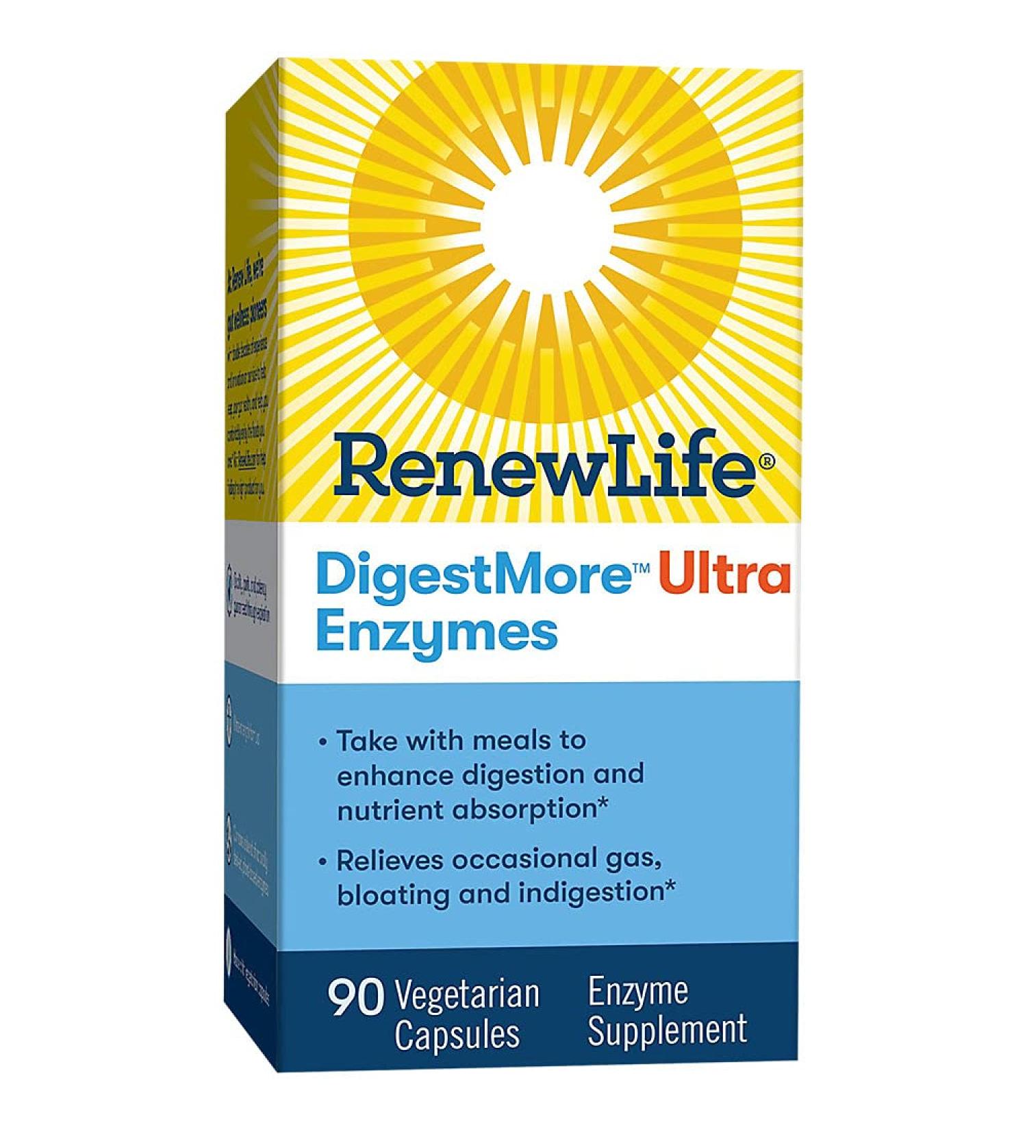Renew Life DigestMore Ultra Enzymes - 90 Vegetarian Capsules for Optimal Digestion - Buy Online on GoSupps.com