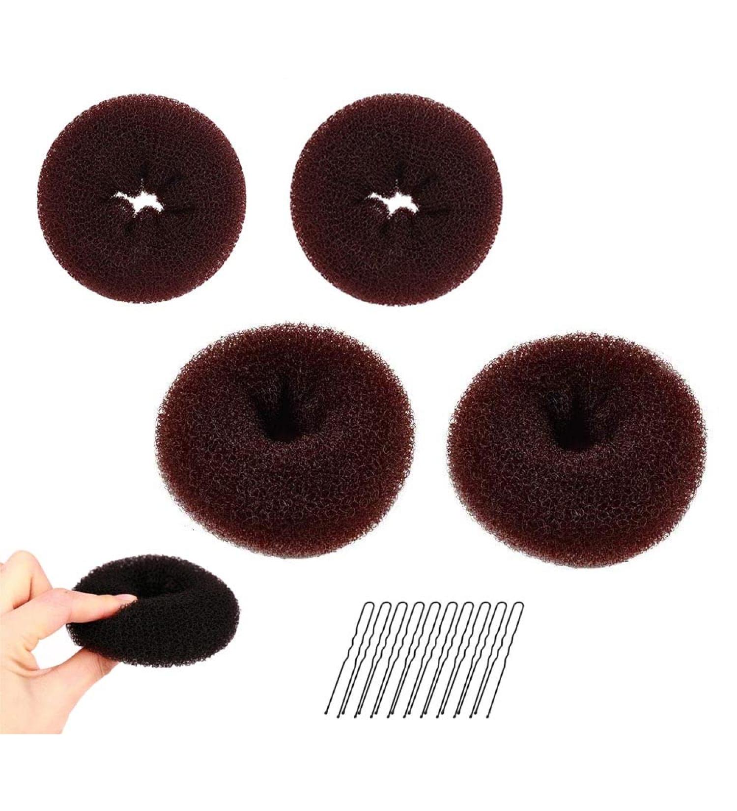 Hair Donut Bun Maker Kit with Bobby Pins - 4Pcs Bun Shaper Set for Girls, Women - Hair Styling Accessories - Buy Online on GoSupps.com