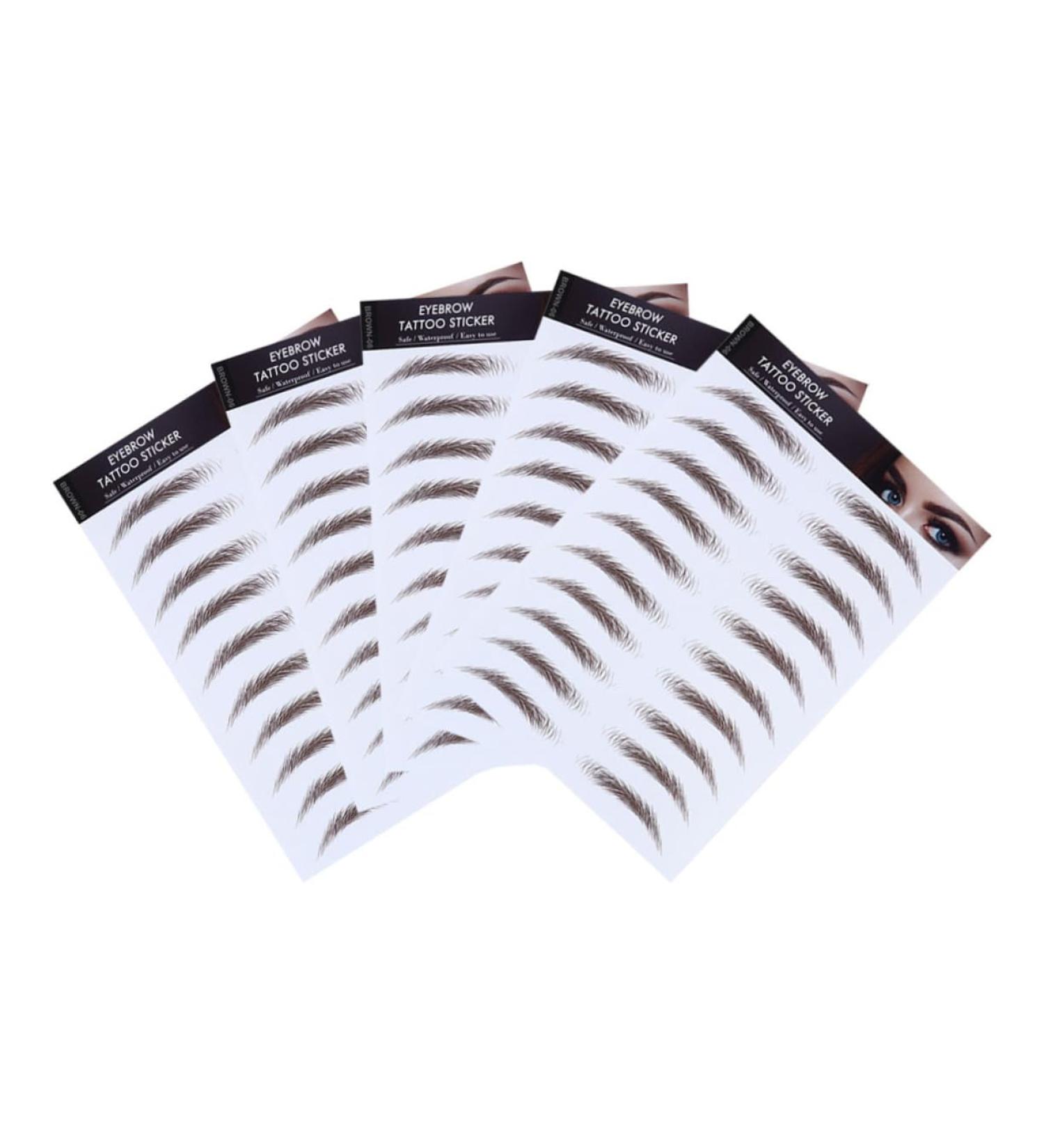 PLAFOPE 5pcs Eyebrow Stickers Brow Shaper Sticker Makeup Stickers Artificial Eyebrow 6d Cosmetic Make up 21x15cm Brown - Buy Online on GoSupps.com