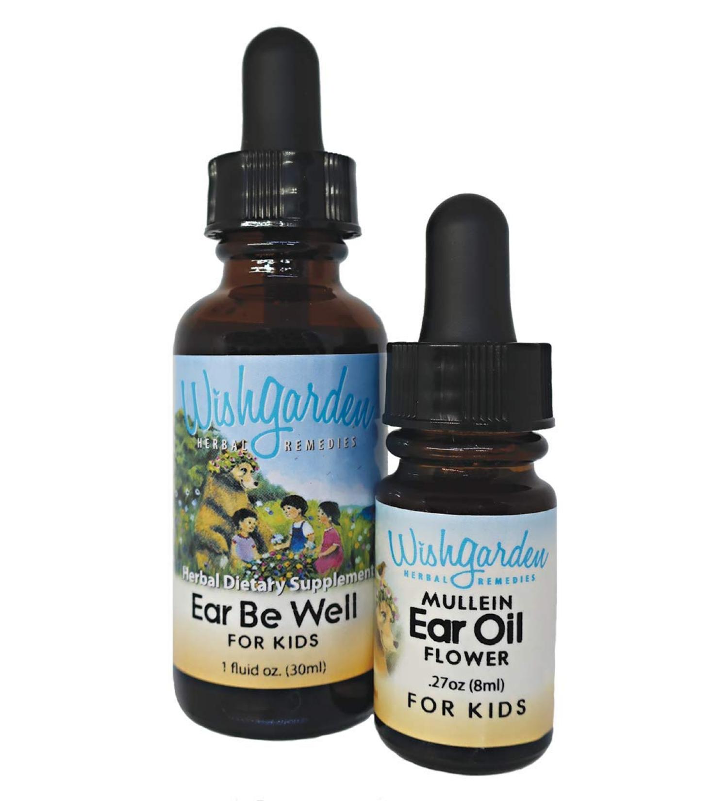 WishGarden Herbs Ear Be Well for Kids + Mullein Flower Ear Oil Kit - Immune Boosting Ear Drops for Babies and Infants - Buy Online on GoSupps.com