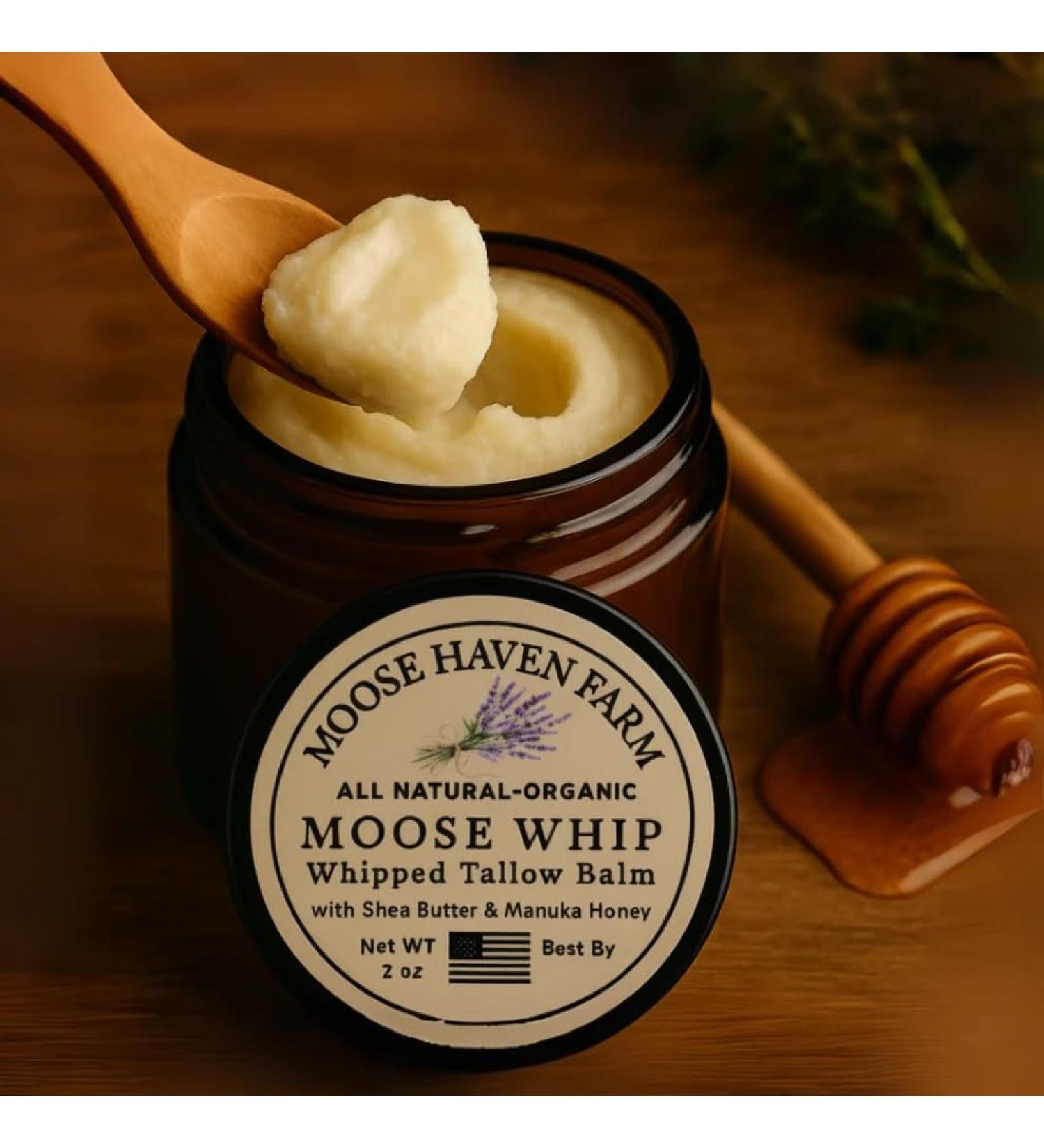 Moose Haven Farm Moose Whip Whipped Tallow Balm Moisturizer 100% Grass-Fed Non-Toxic Skincare for Dry Sensitive & Mature Skin Minimal Ingredients Face & Body | Lemon (2oz) - Buy Online on GoSupps.com