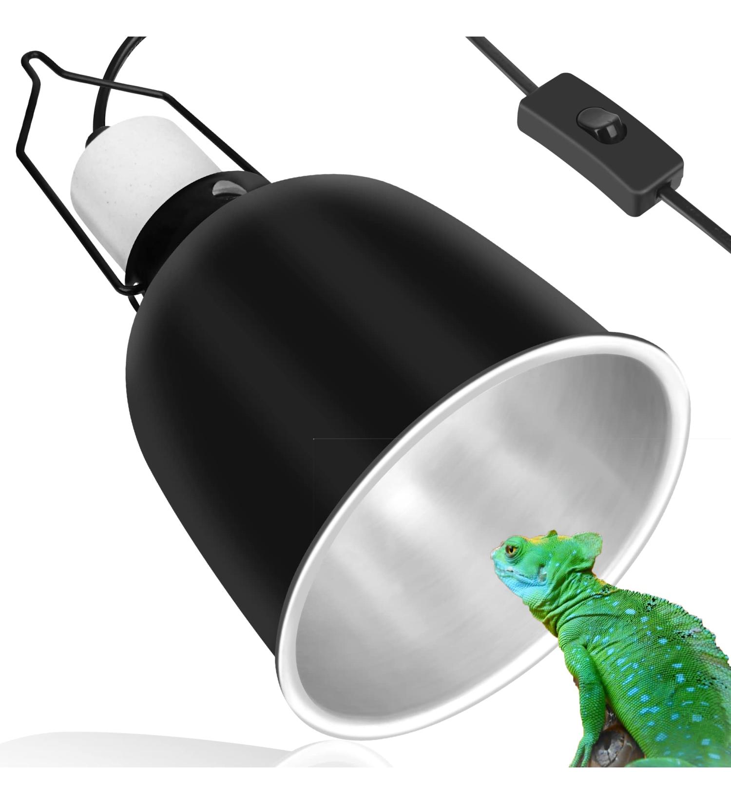 NEPTONION Reptile Reflector Dome Lamp Fixture 5.5 Deep Polished Aluminum for UVB Light in Glass Terrariums - Buy Online on GoSupps.com