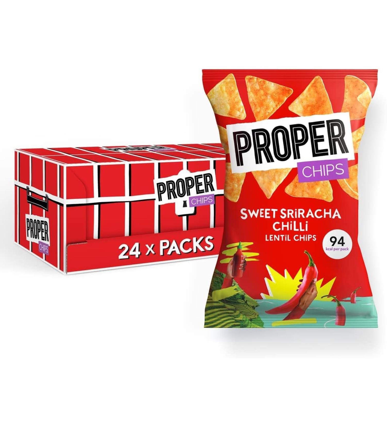 Properchips Sriracha Chilli 20g Bags (24x20g) - Buy Online on GoSupps.com