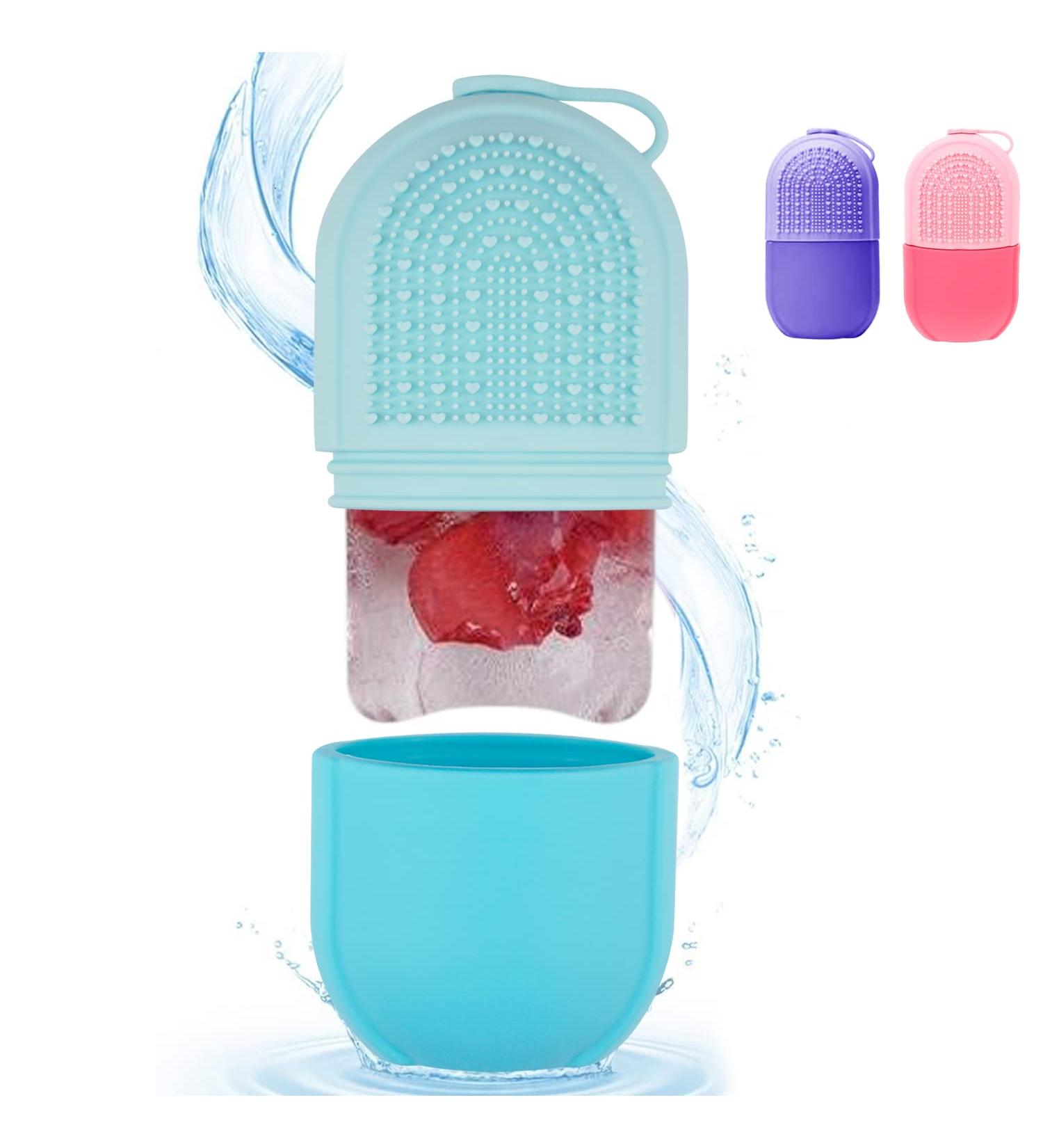 SYMFLOOR Ice Roller for Face & Eye - Beauty Facial Ice Roller for Puffiness Relief & Skin Care - Blue Brush Included - Buy Online on GoSupps.com