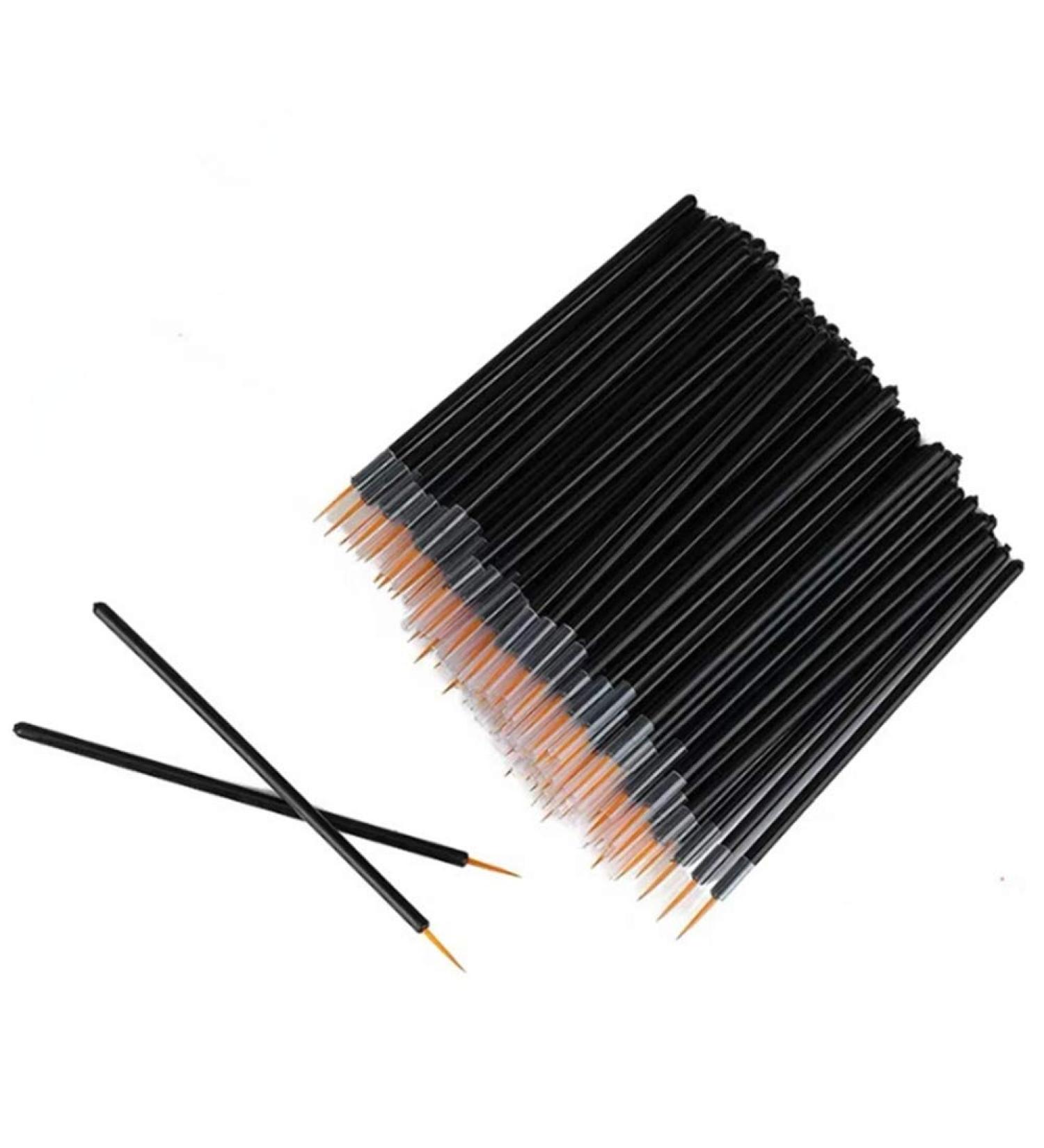 AKOAK 100 Pcs Disposable Eyeliner Brush - Black Handle Fine Applicator for Liquid Eyeliner & Lash Extensions - Buy Online on GoSupps.com