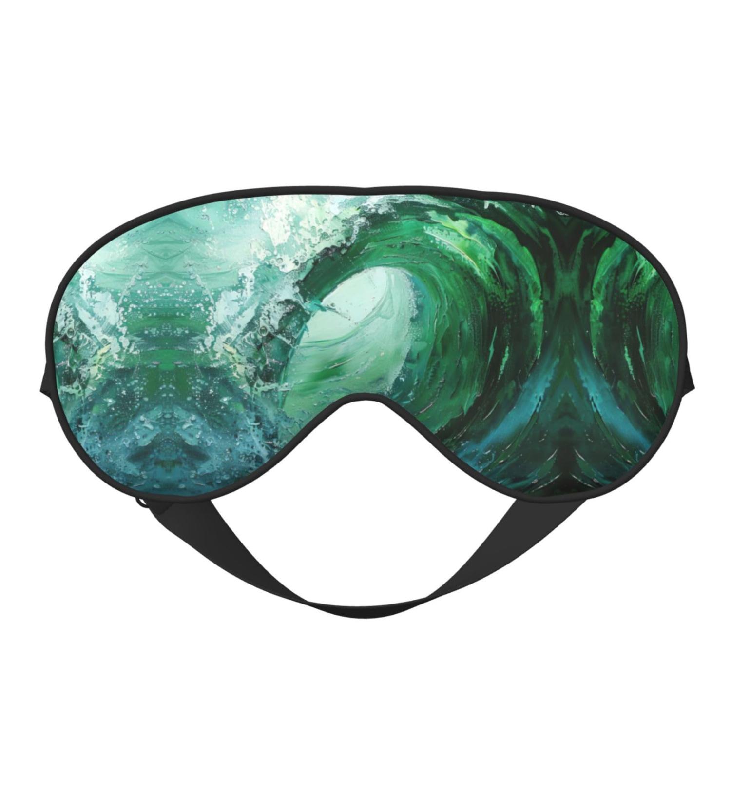SSIMOO Ocean Green Wave Surf Print Eye Mask | Ultra-Soft Light-Blocking for Comfort & Restful Sleep - International Shipping - Buy Online on GoSupps.com