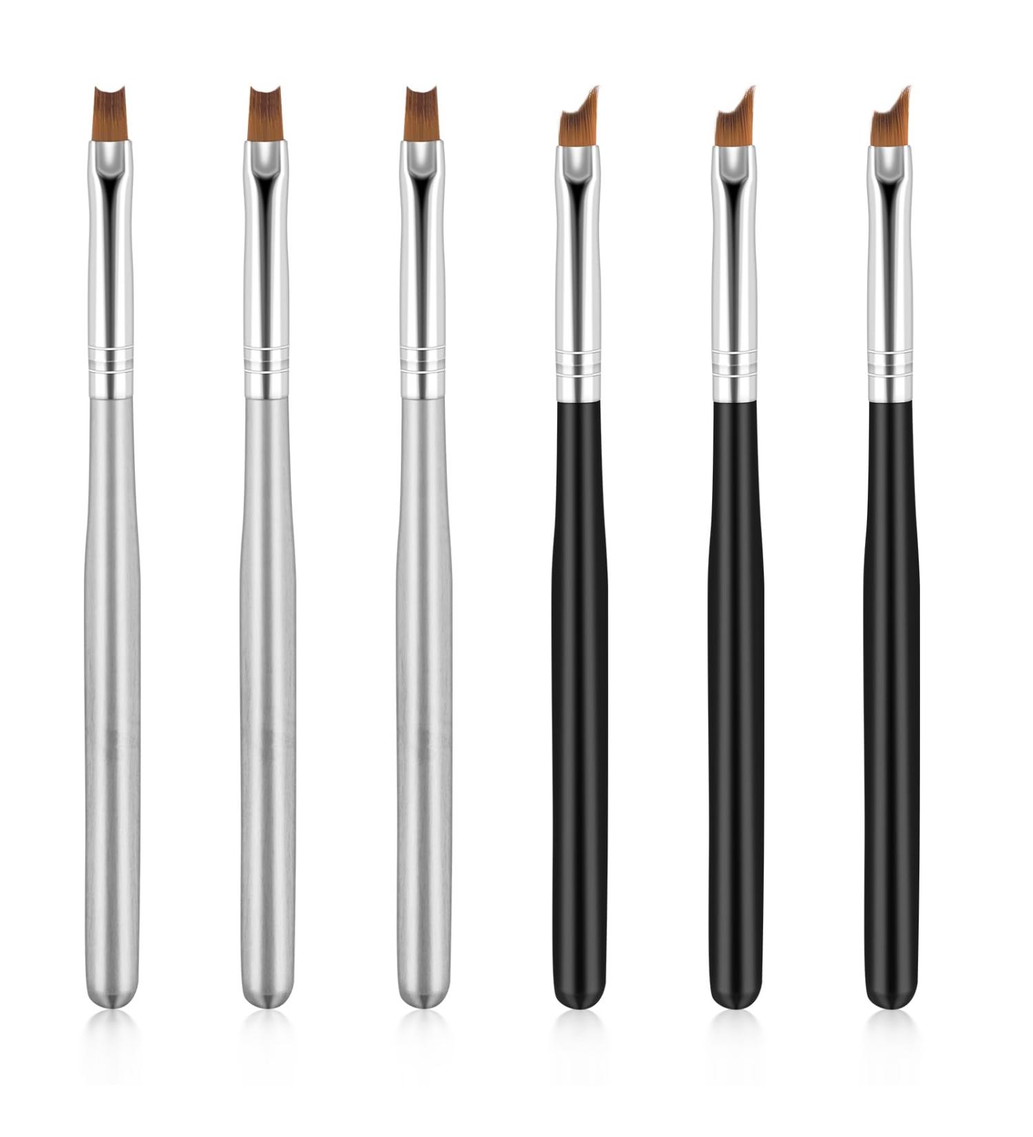 French Tip Nail Brushes Set - Oblique Head French Manicure Brushes for Perfect Nail Art - Wood Handle Moon Shape Nail Design Tools - Buy Online on GoSupps.com