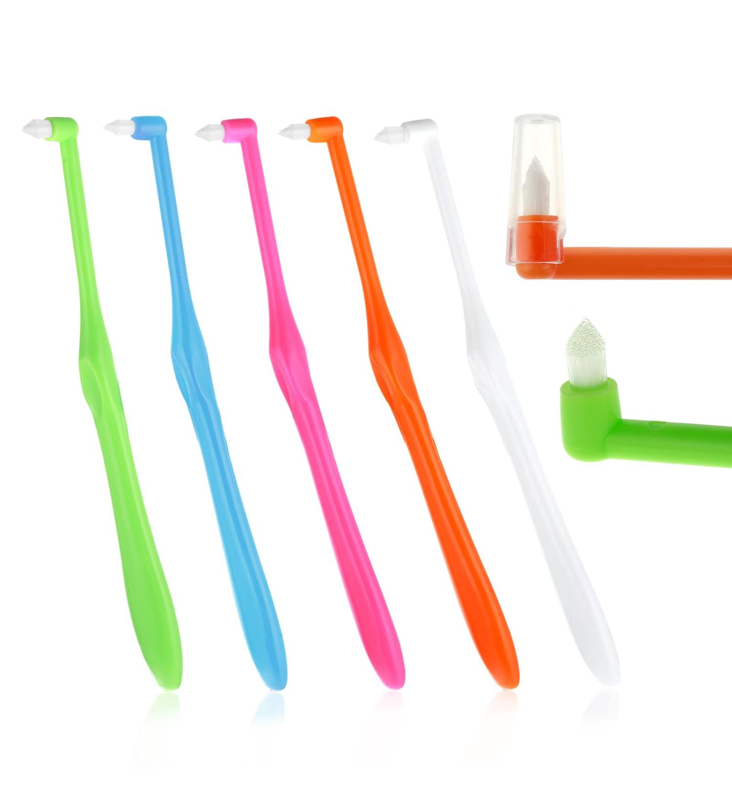 TIESOME Single End Tufted Toothbrush | 5 Pcs Interdental Tooth Cleaner for Orthodontic Detail | Tapered Trim for Precision Cleaning - Buy Online on GoSupps.com