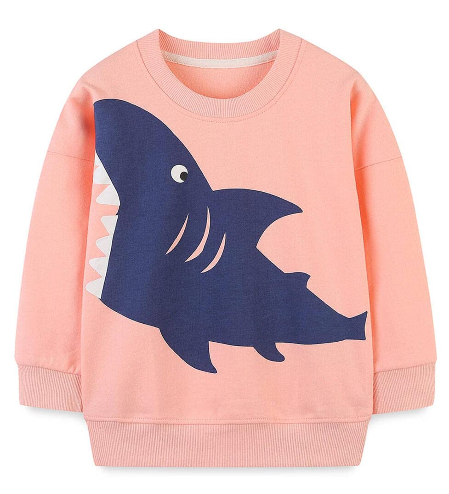 Girls Cotton Sweatshirt - Long Sleeve Toddler Jumper for Ages 1-12, 2-3 Years - Shark Design - Buy Online on GoSupps.com
