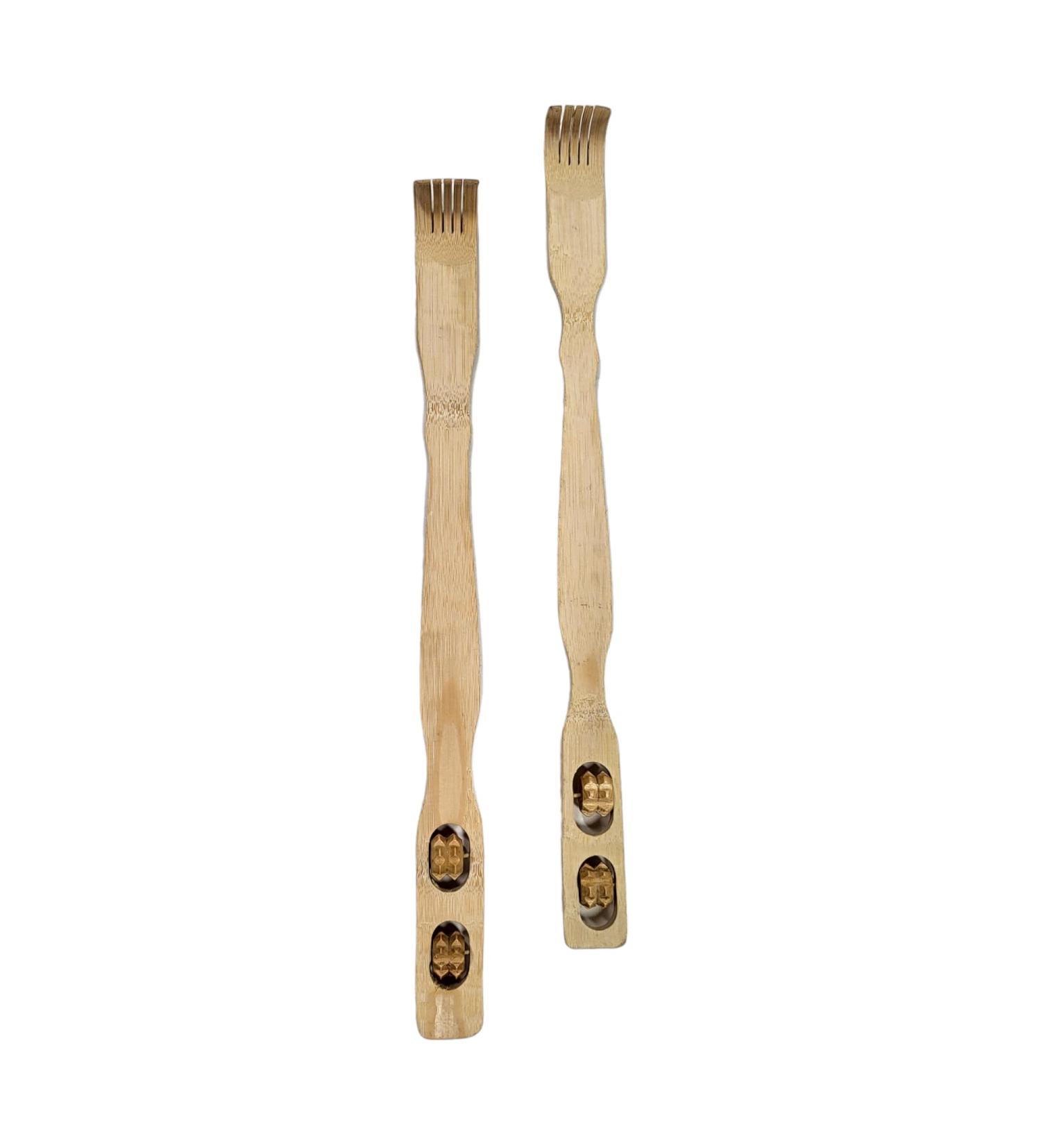 BUSDUGA 4447 Bamboo Back Scratchers Set of 2 with Massage Rollers - 47cm Scratching Aid & Massager - Buy Online on GoSupps.com