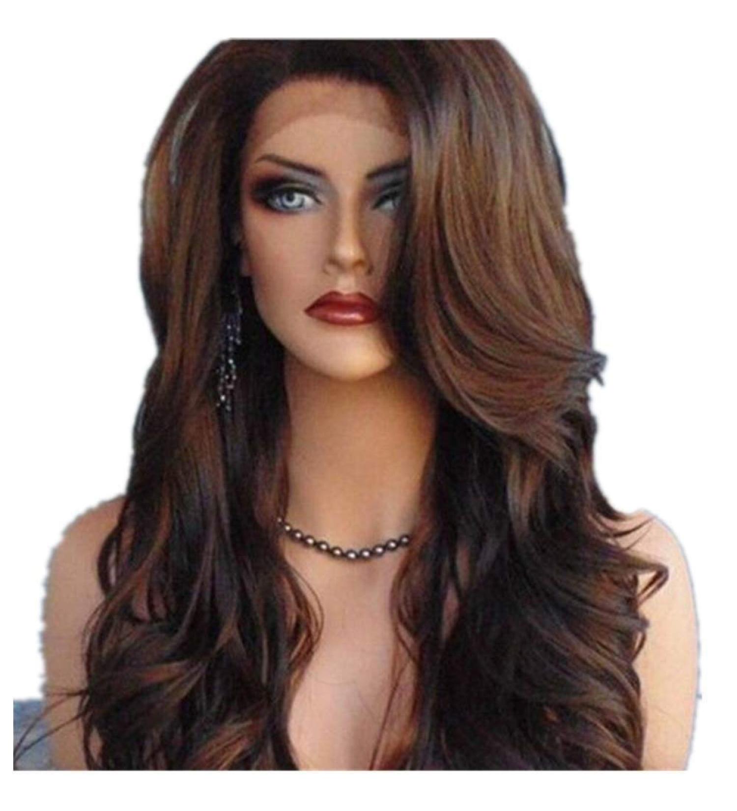 BGHJUE European And American Wig Woman Partial Long Curly Hair Gradient Hair Wig