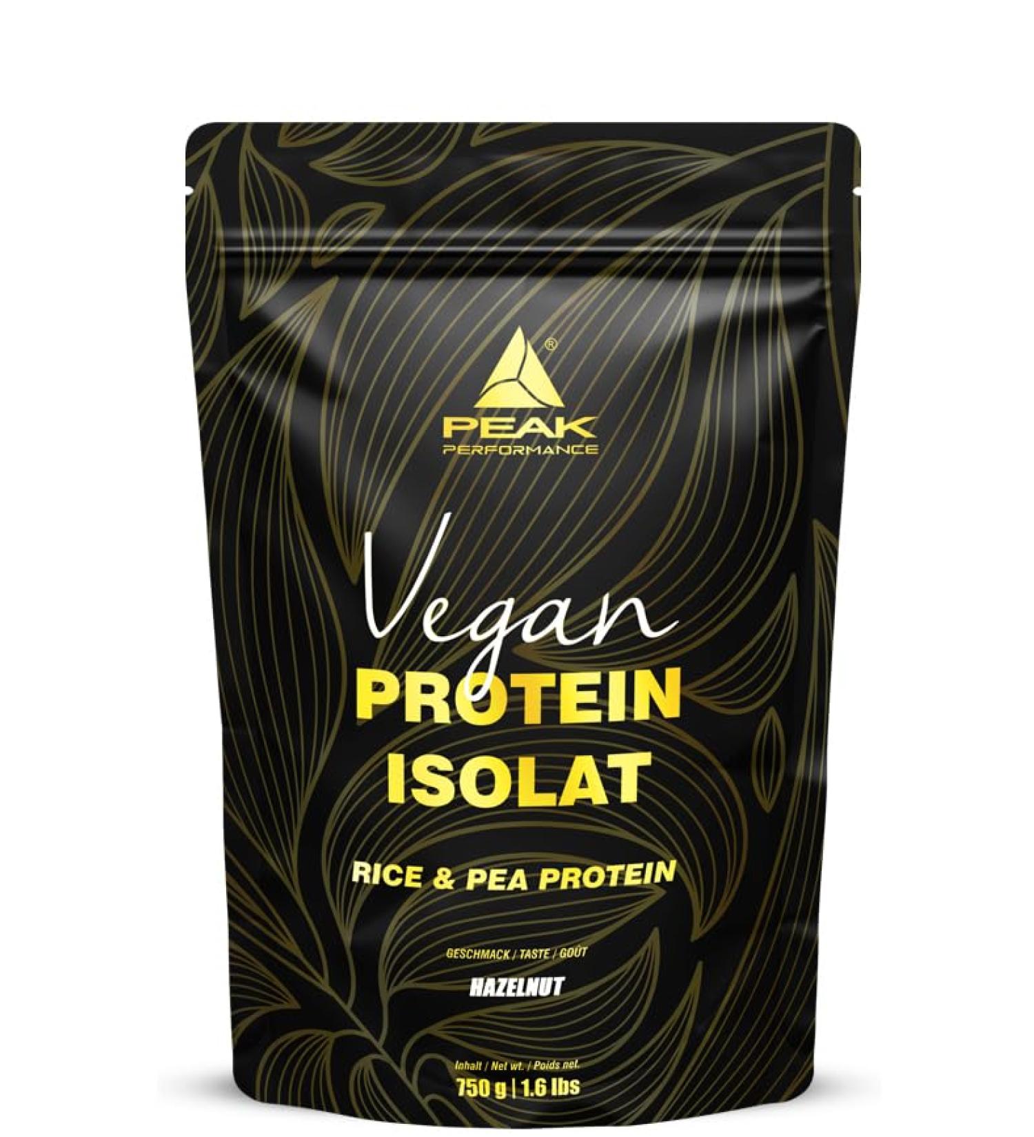 Peak Vegan Protein 750g - Hazelnut Flavor | 25 Plant-Based Portions | Multi-Component Pea & Rice Protein for Muscle Building | Non-GMO Stevia Sweetened - Buy Online on GoSupps.com