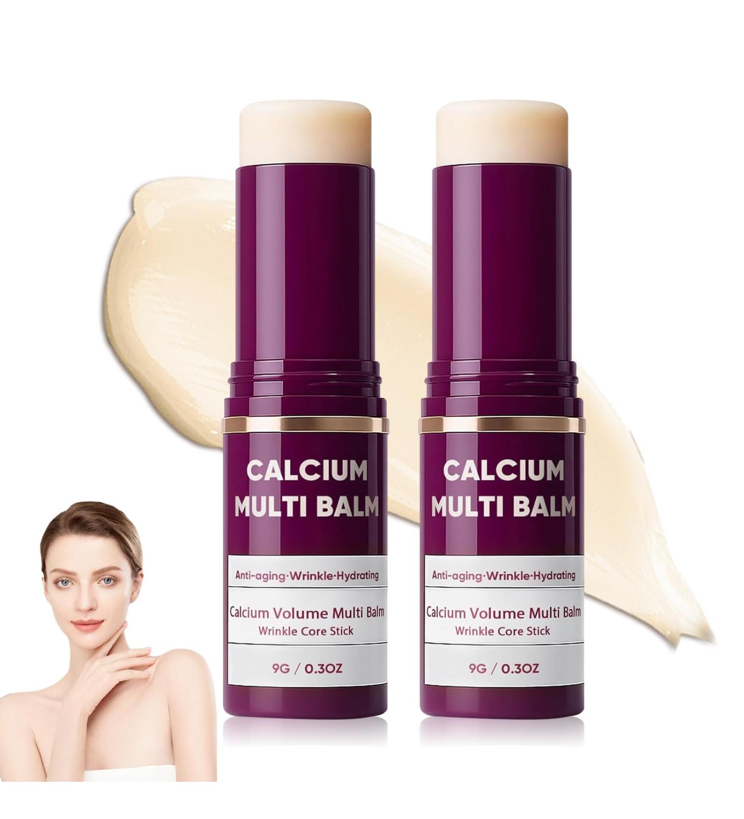 2PCS Calcium Multi Balm Calcium Volume Multi Balm Korean Collagen Moisturing Stick Wrinkle-Reducing Cream Plumps Reduces Fine Lines Hydrating Suitable for Eyes Neck Face - Buy Online on GoSupps.com
