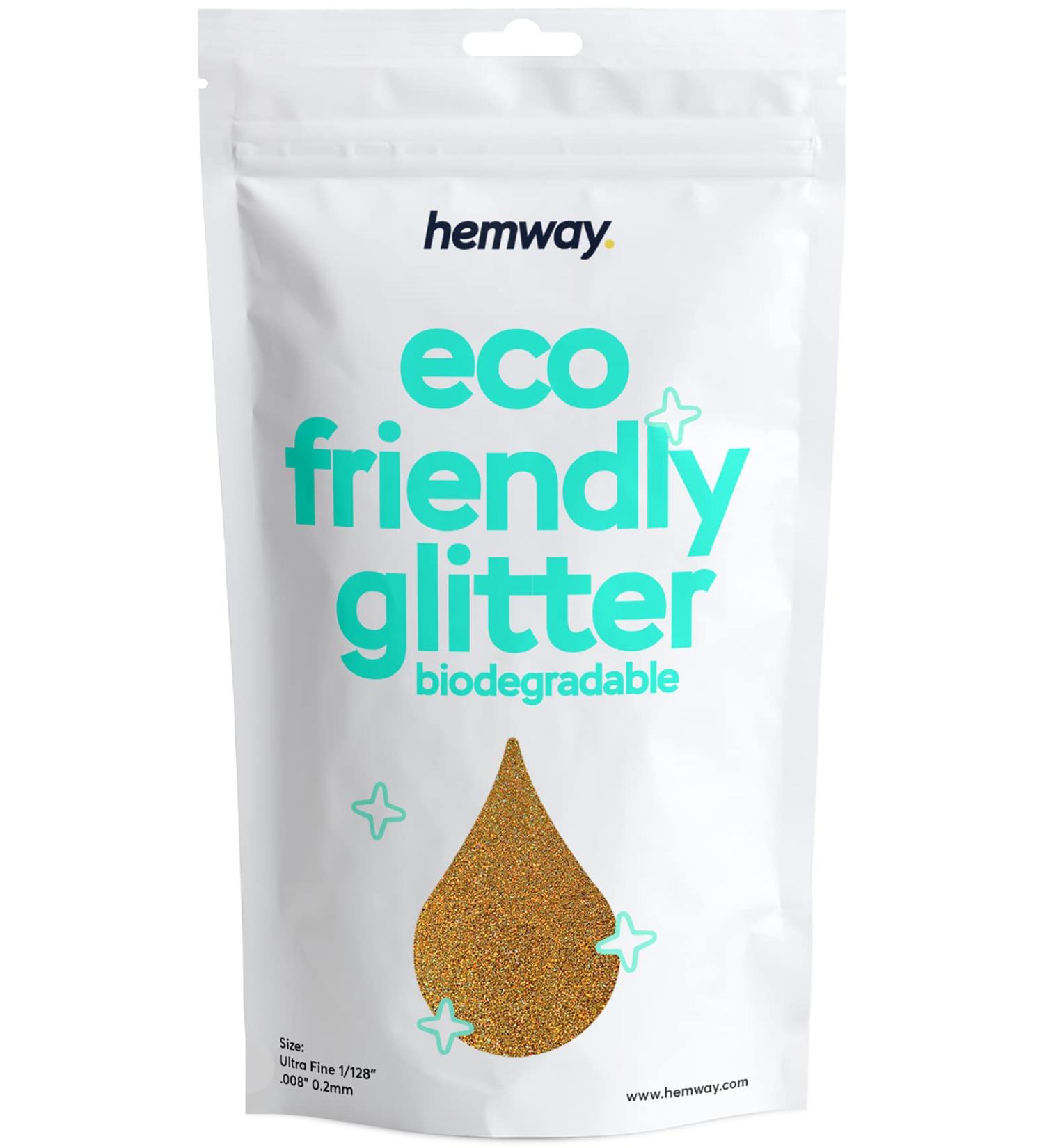 Hemway Biodegradable Eco Body Glitter - Cosmetic Safe Gold Holographic 100g Fine Grade 1/128 | International Shipping Available - Buy Online on GoSupps.com