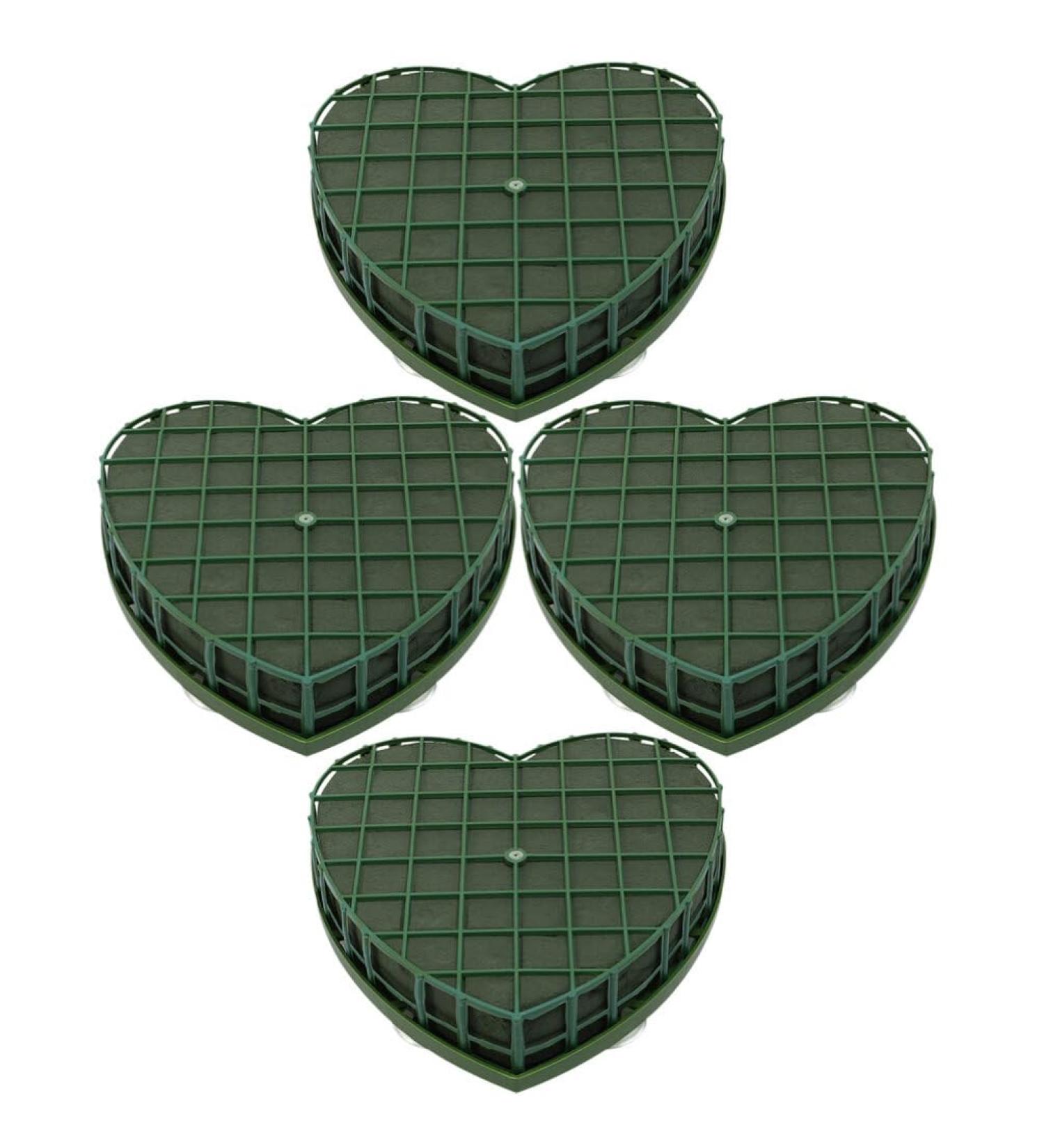 Nuobesty Heart-Shaped Flower Foam - 4 Green Floral Sponge Bricks for Wedding & Dried Flower Arrangements - Buy Online on GoSupps.com