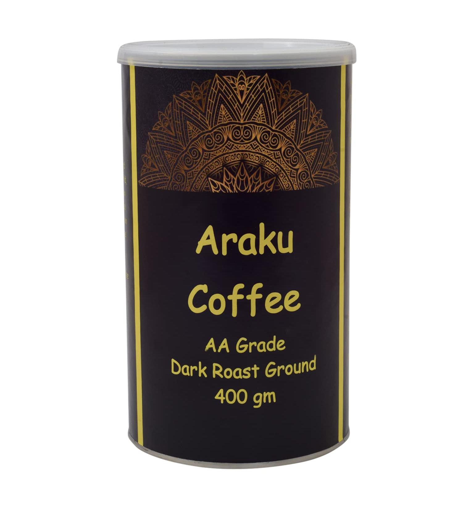 Nick Of Time Indian Ground Araku Coffee 100% Arabica AA Grade Dark Roast | Bold Rich & Flavorful (400g|14.10 oz) - Buy Online on GoSupps.com