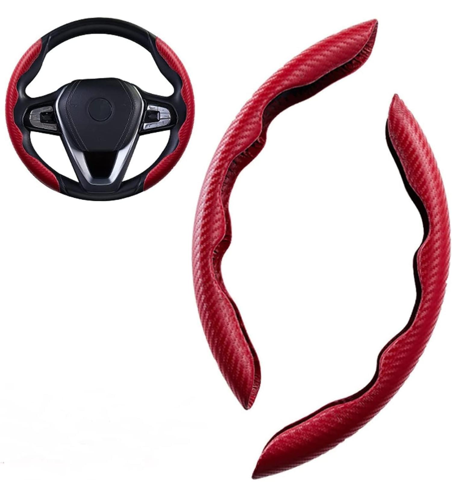 2Pcs Car Steering Wheel Cover for BMW M-Sport G30 G31 G32 G20 G21 G11 G12 G14 G15 G16 X4 G02 X5 G05 X7 G07 X3 G01 Carbon Fiber Segmented Steering Wheel Protector Anti-Slip Breathable Grip Cove normal Red - Buy Online on GoSupps.com