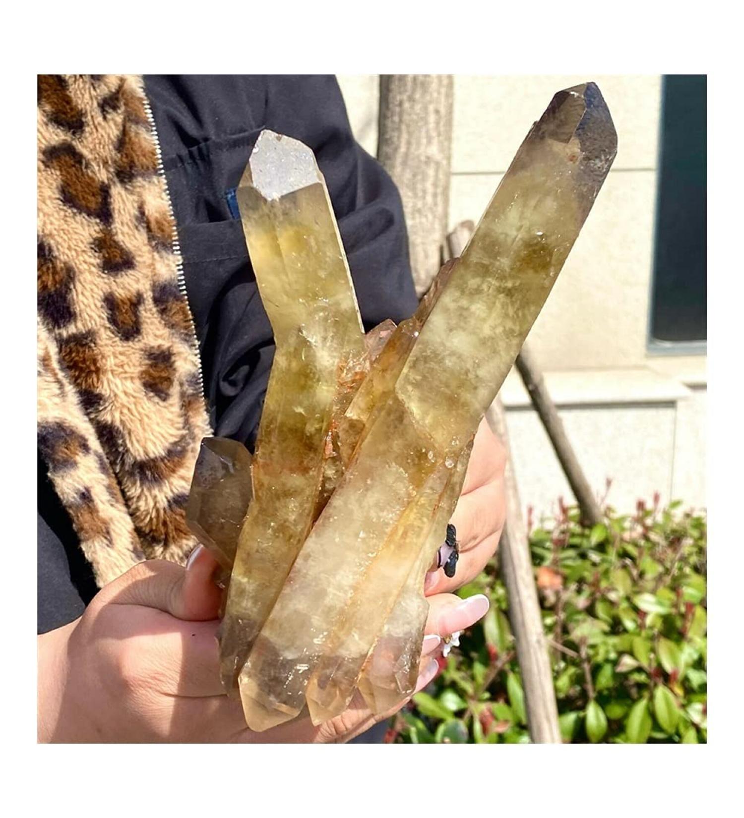 Jukuckv Natural Yellow Topaz Cluster - Crystal Healing Mineral for Home Decor & Artisan Ornaments - 500g - Buy Online on GoSupps.com