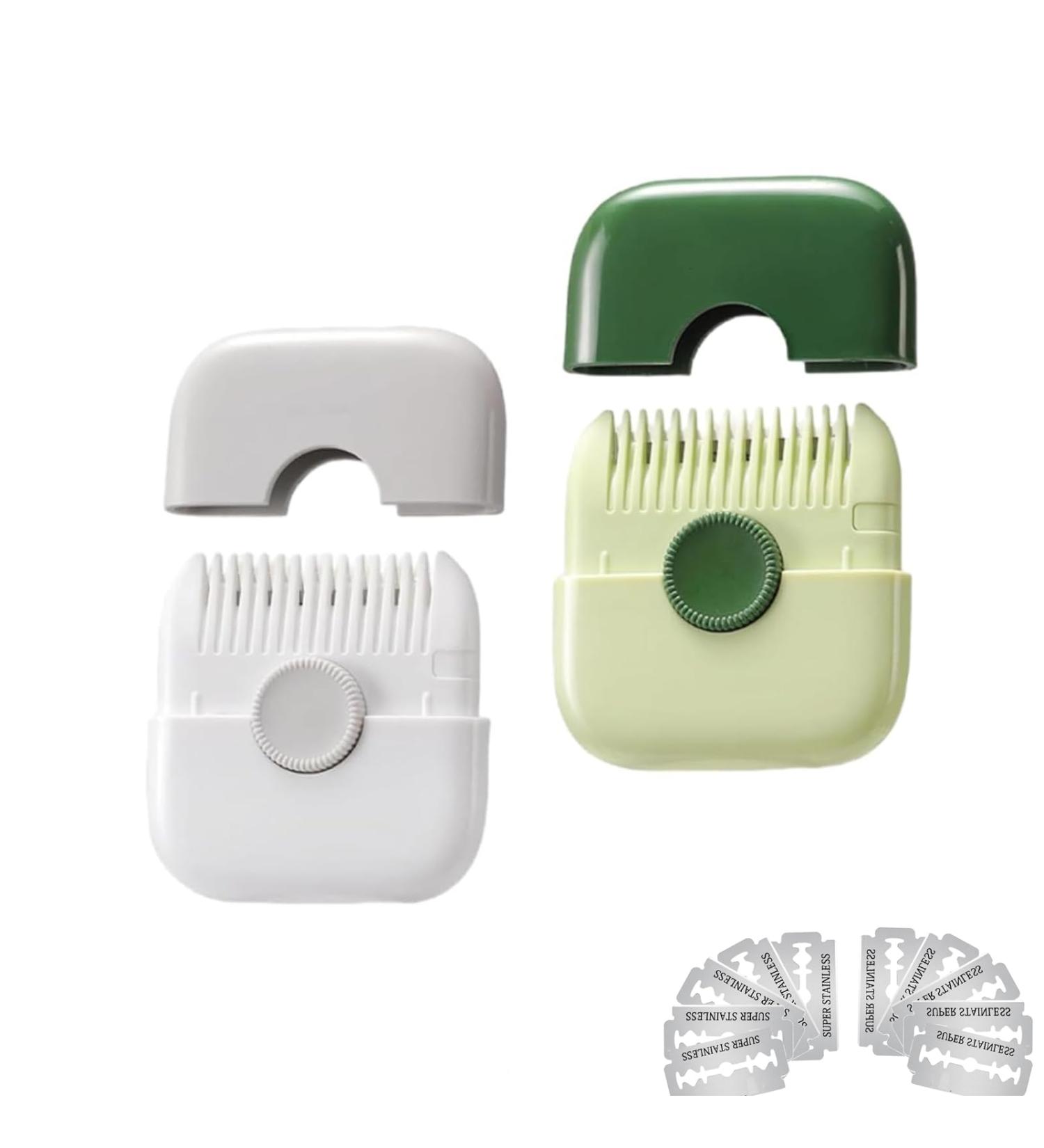 Trimpocket 2-in-1 Hair Trimmer Comb for Kids | Manual Bangs Trimmer for Girls & Women - Double-Sided Razor Cutter (Gray & Green) - International Shipping - Buy Online on GoSupps.com