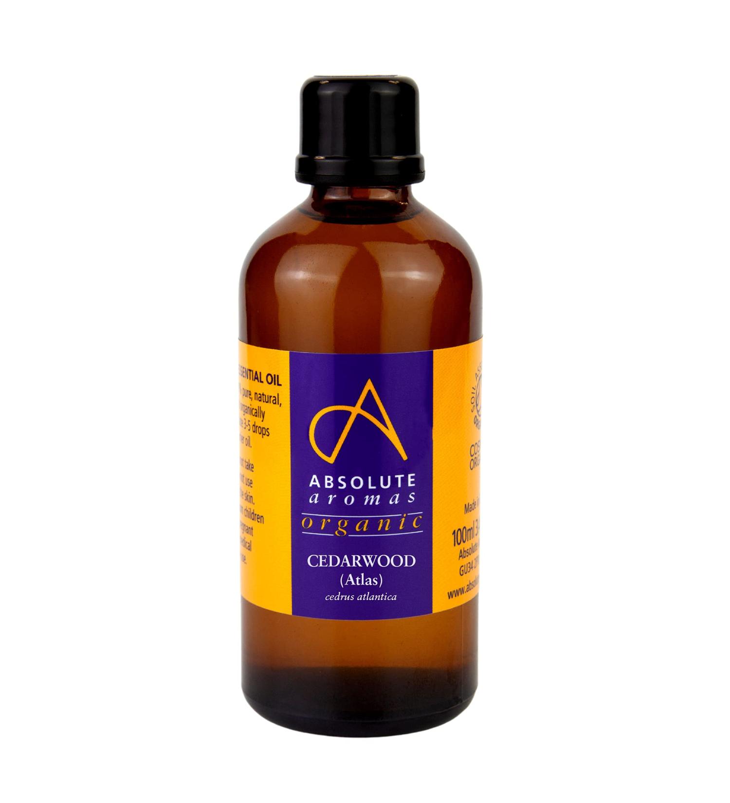 Absolute Aromas Organic Cedarwood Essential Oil 100ml - 100% Pure & Certified Organic - Buy Online on GoSupps.com