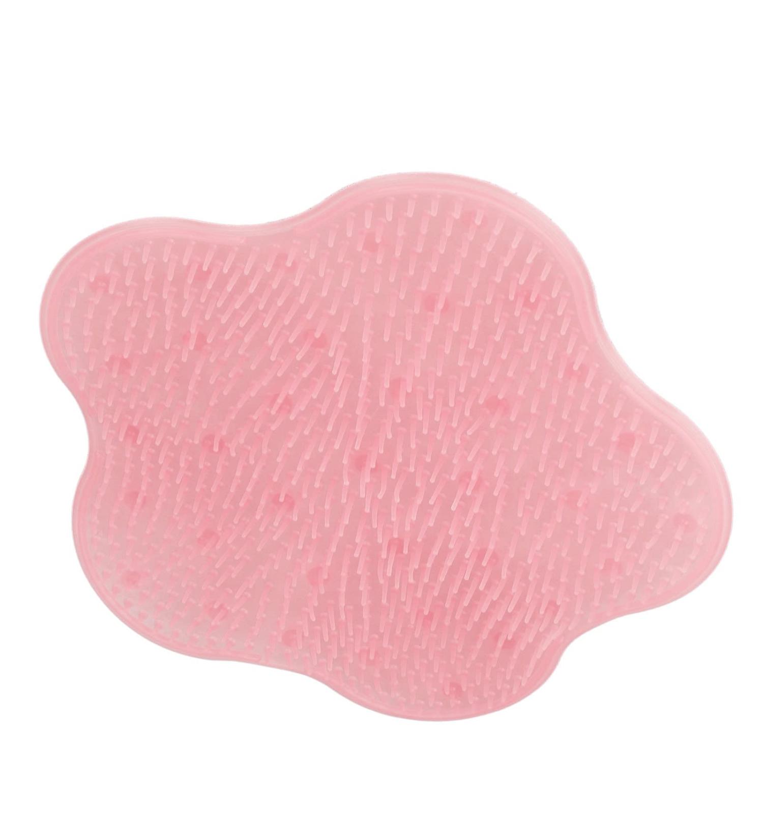 Shower Foot Scrubber with Suction Cup - Pink Foot Cleaner for Smoothing Peeling & Massage - Ideal for Easy Shower Use - Buy Online on GoSupps.com