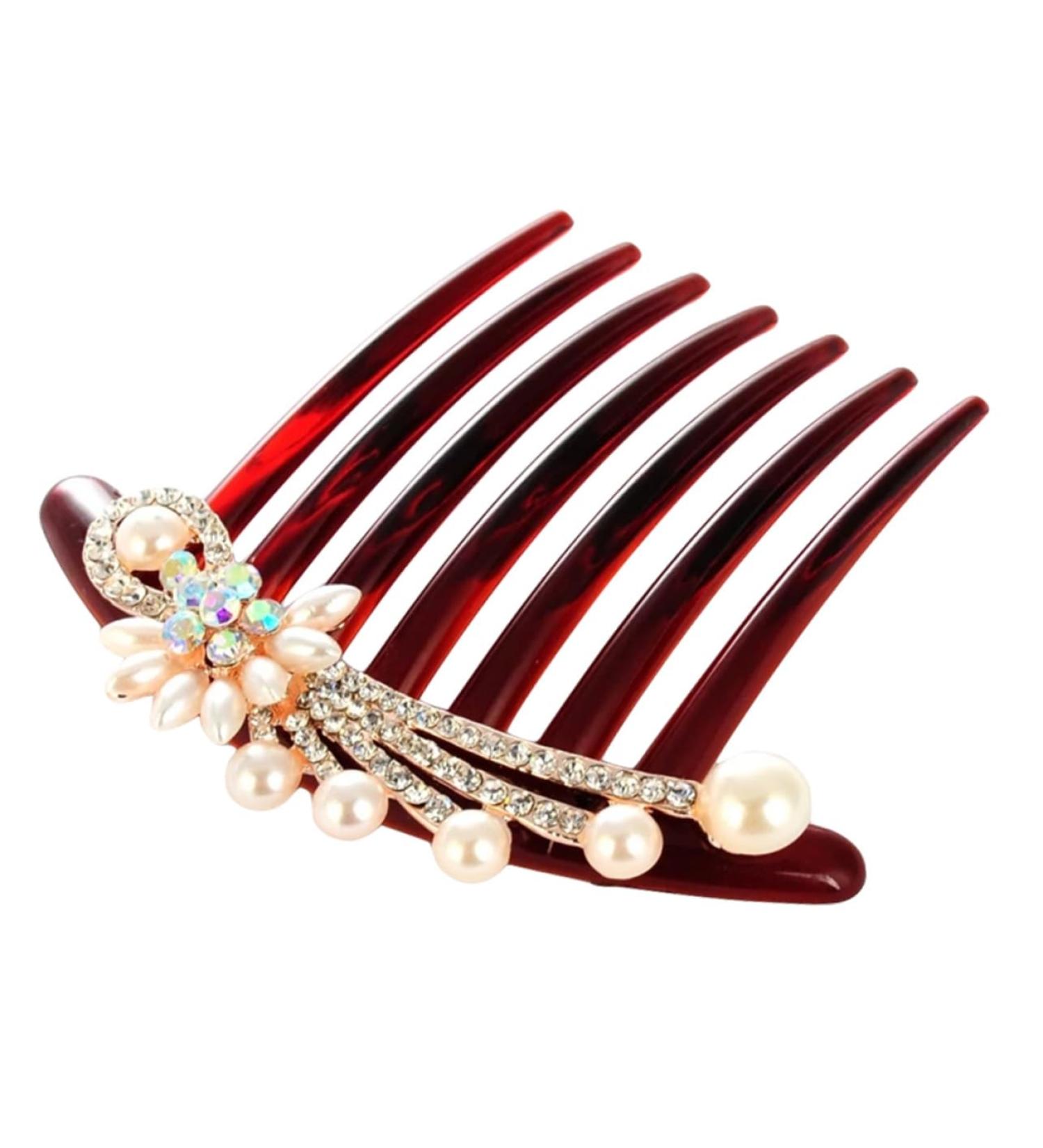 Seven- Hair Comb Bride Hair Accessories Hair Accessories for Bride Rhinestone Hair Accessories Bridal Hair Comb Bride Hair Side Comb Wedding Rhinestones Pearl Rhinestone - Buy Online on GoSupps.com
