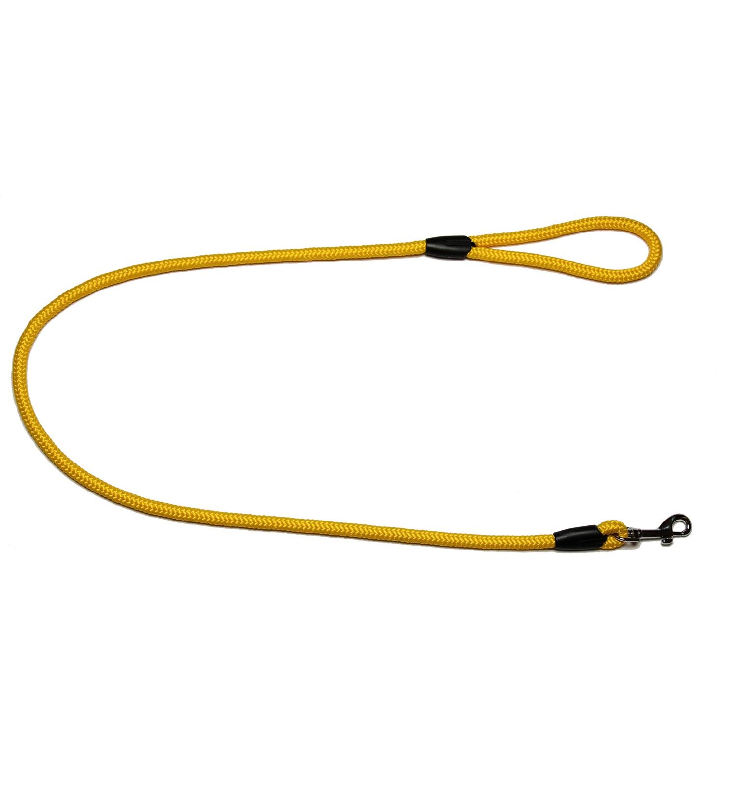 Leash - rope leash with hand loop Basic 10mm 27 colours 7 lengths (1.20 m canary yellow) 1.20 m canary yellow