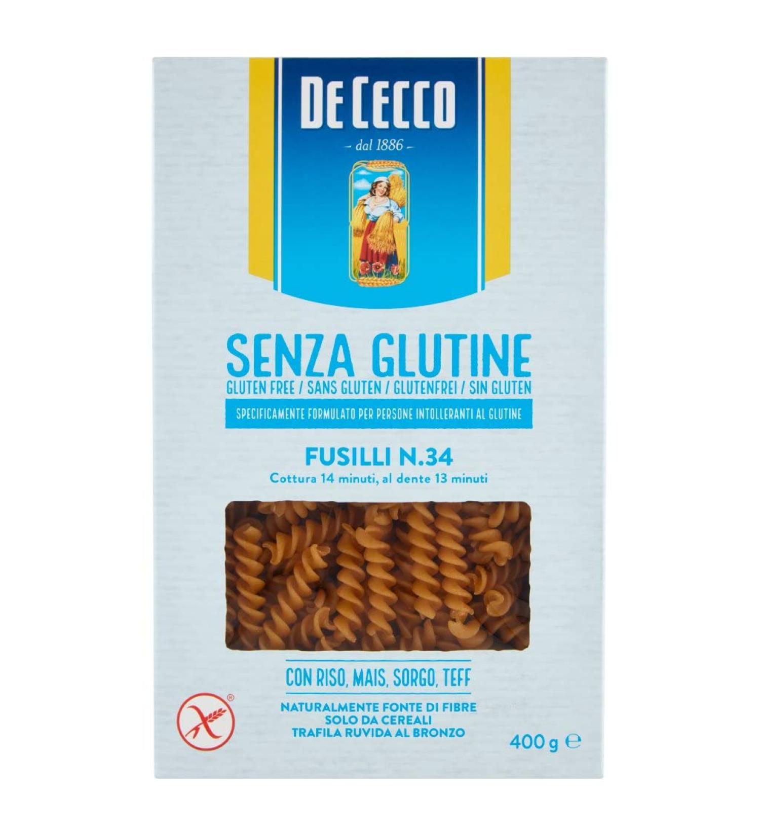 20 x De Cecco Fusilli 400 g gluten free glutenvrije pasta noedels - Buy Online on GoSupps.com