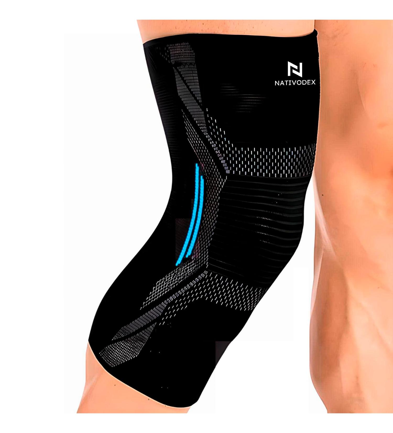 Nativodex Knee Compression Sleeve for Men & Women | Anti-Slip Sports Knee Cap for Meniscus Tear ACL Injury & Arthritis - Blue XL - Buy Online on GoSupps.com