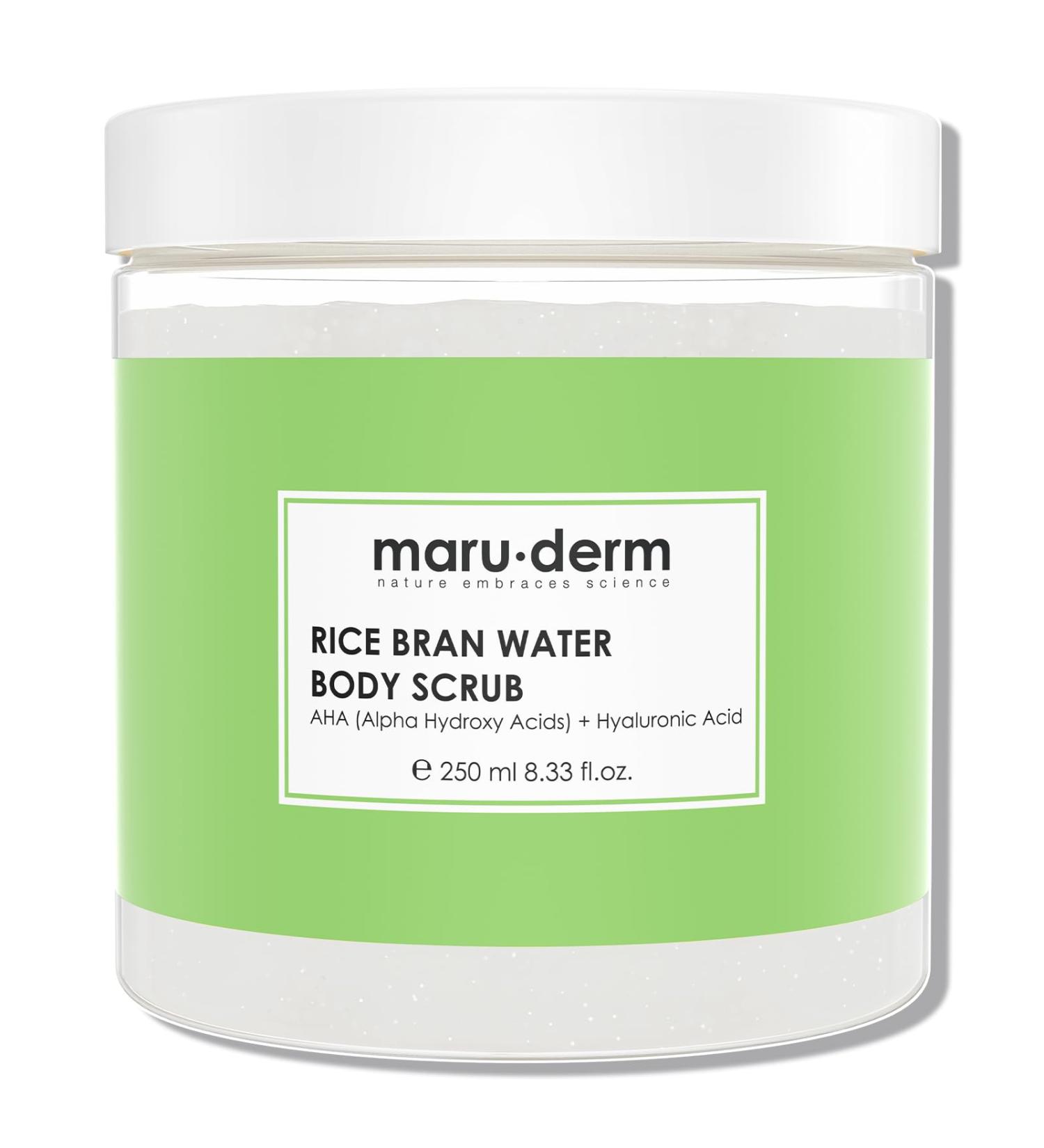 Maruderm Body Scrub with Rice Bran Water Natural Moisturizing & Brightening Exfoliant Body care for soft smooth & radiant skin 250 ML - Buy Online on GoSupps.com
