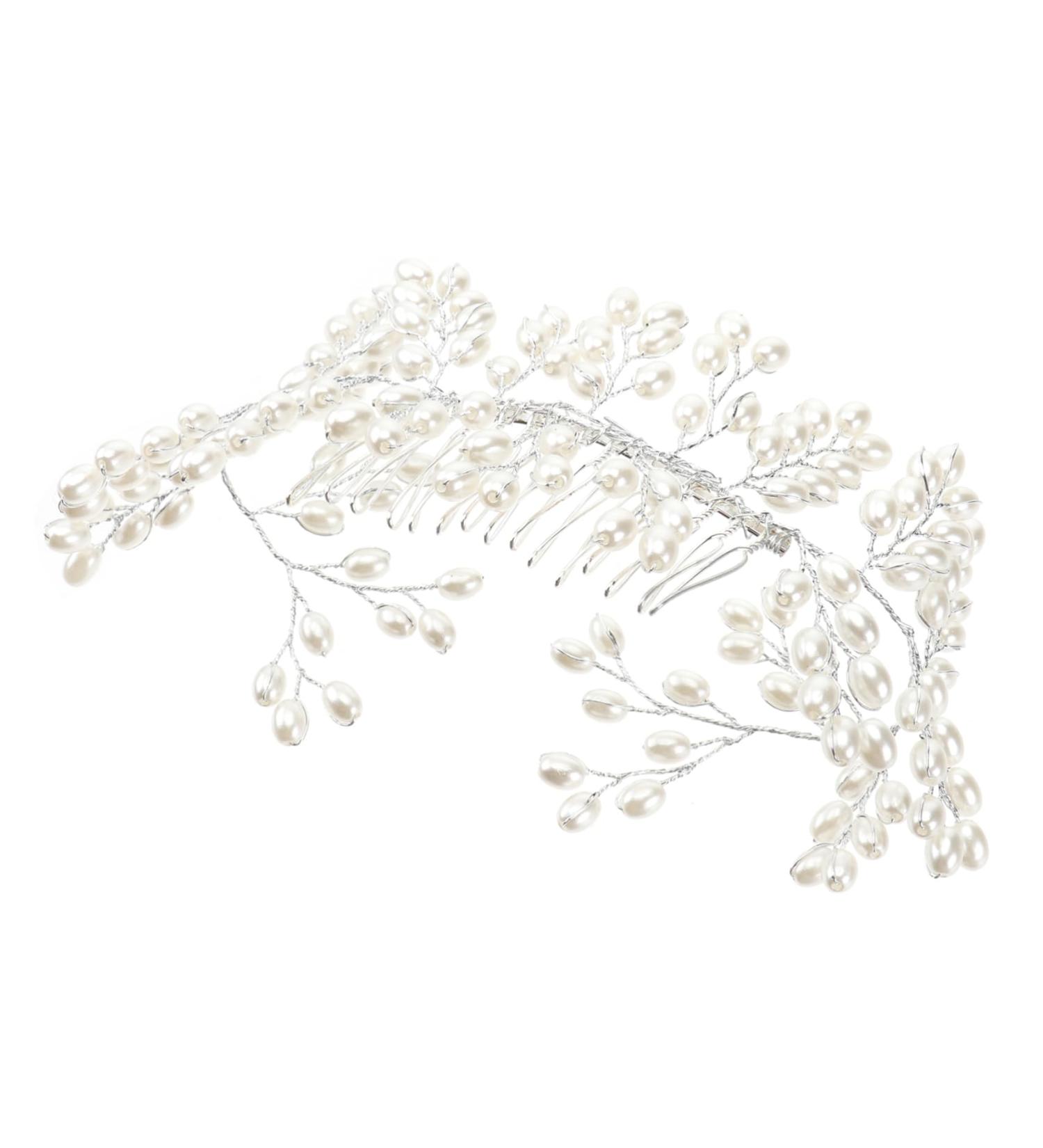 Ipetboom Bridal Hair Accessories Tiara Bridal Hair Comb Wedding Hair Comb Women Hair Comb Bride Pearl Accessories White Wedding Hair Accessories - Buy Online on GoSupps.com