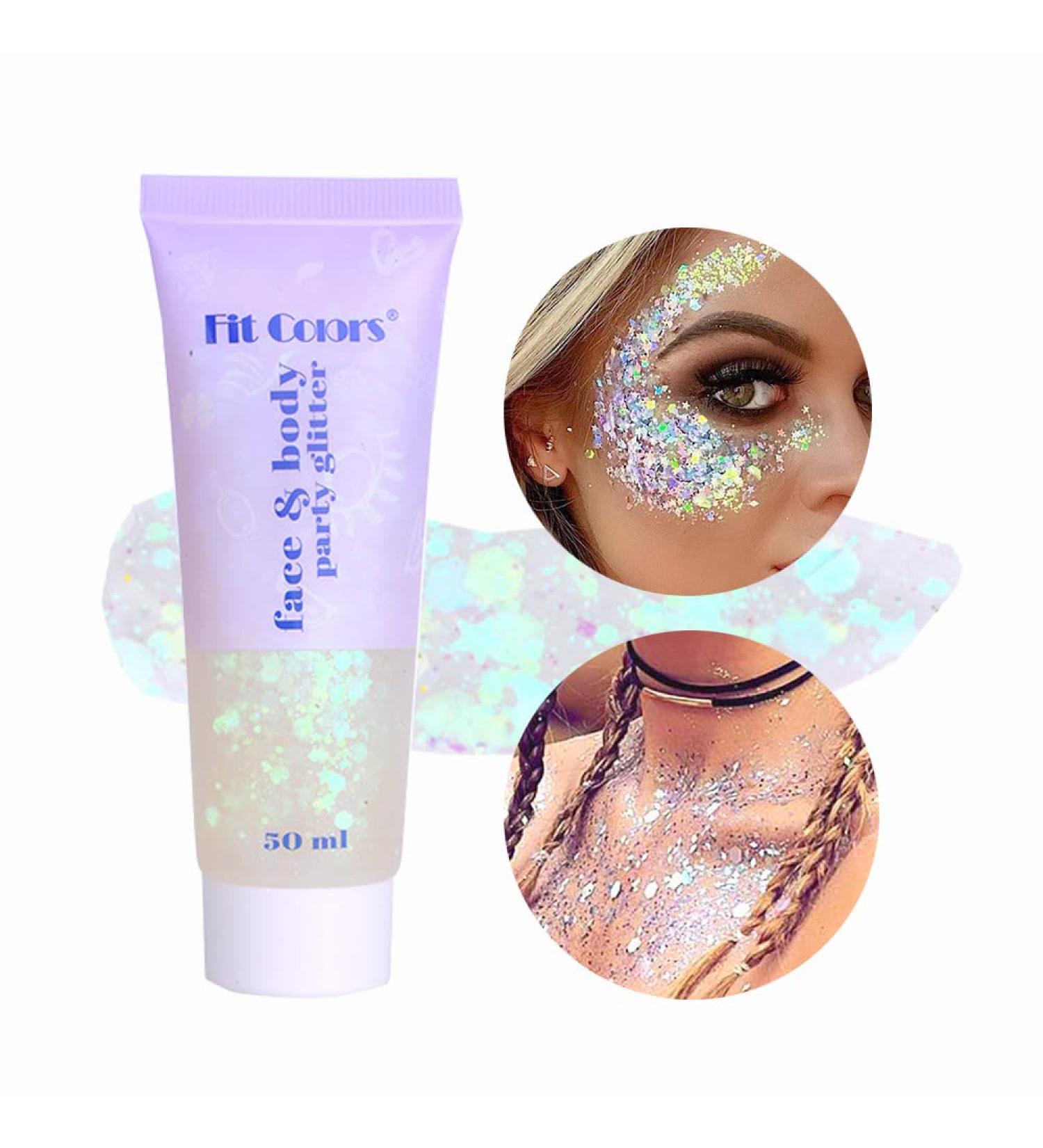 Yeweian White Holographic Chunky Glitter Gel - 50g | Concert & Festival Makeup Accessories - Buy Online on GoSupps.com