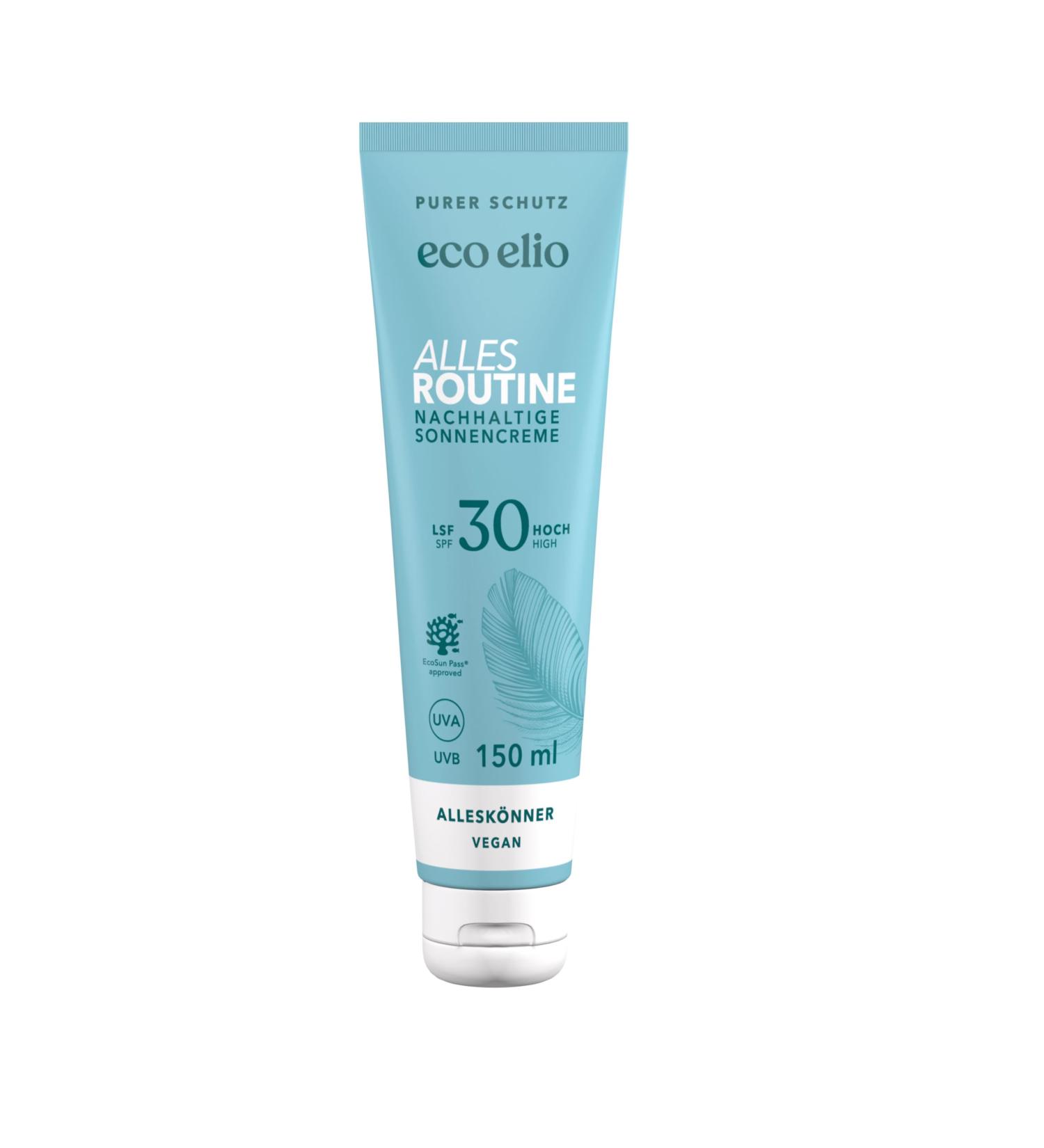 Eco Elio LSF 30 Sustainable Sunscreen 150ml - Octocrylene-Free Microplastic-Free SPF 30 for Face & Body - Perfume-Free Sun Protection for Summer - Buy Online on GoSupps.com