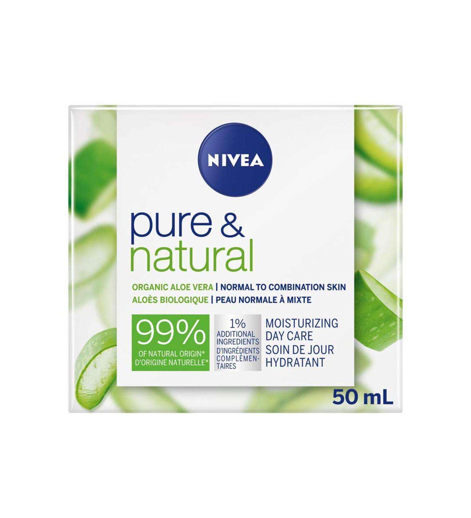 NIVEA Pure & Natural Moisturizing DAY Care 50 ml for Normal to Combination Skin | Made in Germany - International Shipping Available - Buy Online on GoSupps.com