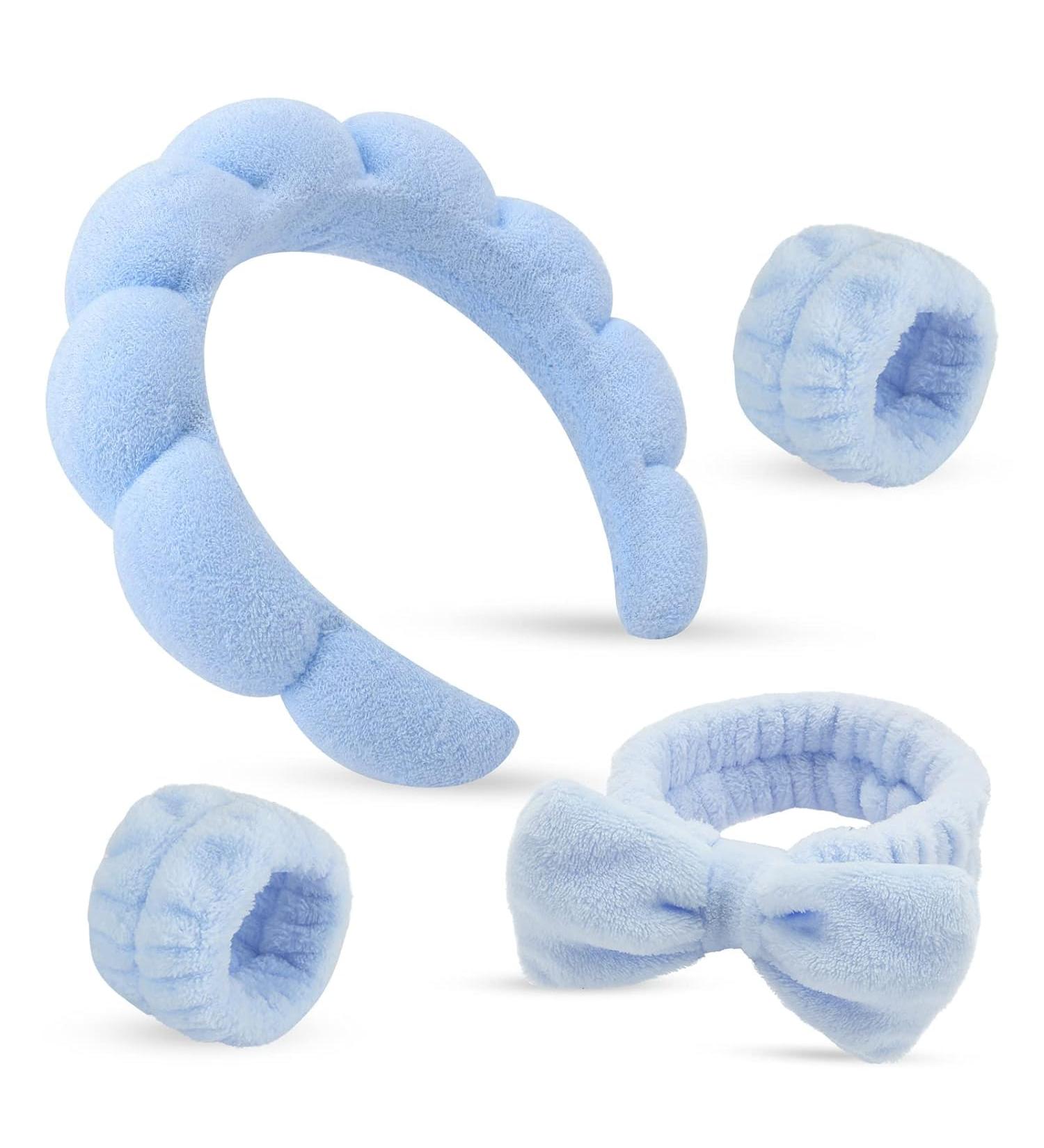 Shop Blue Terry Fabric Hair Bands: Spa Headband Wrist Wash & Slimming Hair Accessories for Skin Care & Yoga - Buy Online on GoSupps.com