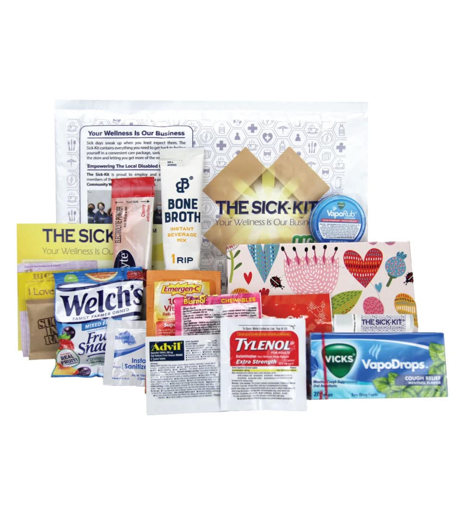 Sick-KIT: 15+ Essential Items for Cold, Flu, & Surgery Recovery - Get Well Soon Gift Set - Buy Online on GoSupps.com