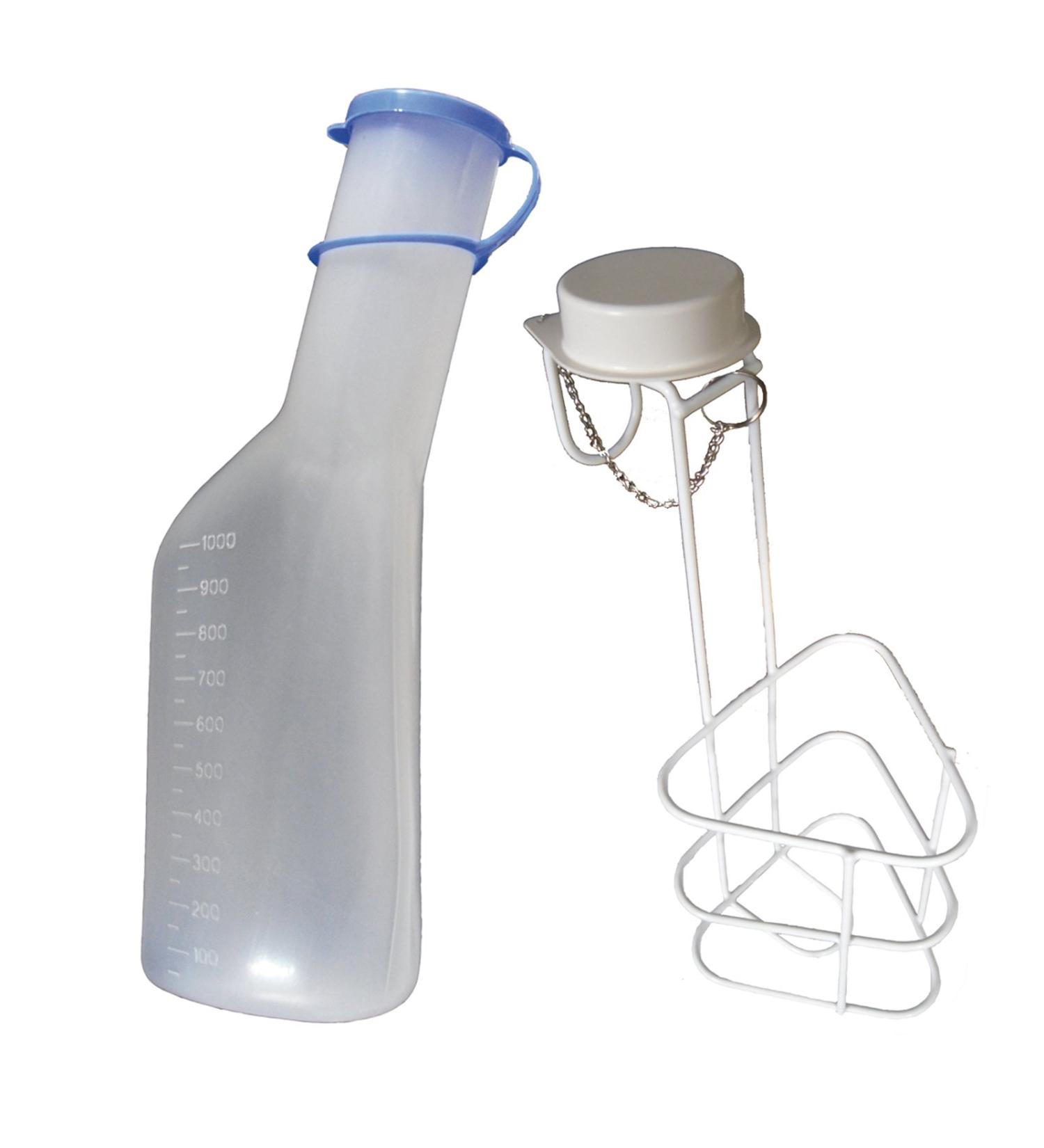 TIGA-MED Urine Bottle Set for Men - 1L Bottle & Holder with Lid | Original Quality | International Shipping Available - Buy Online on GoSupps.com